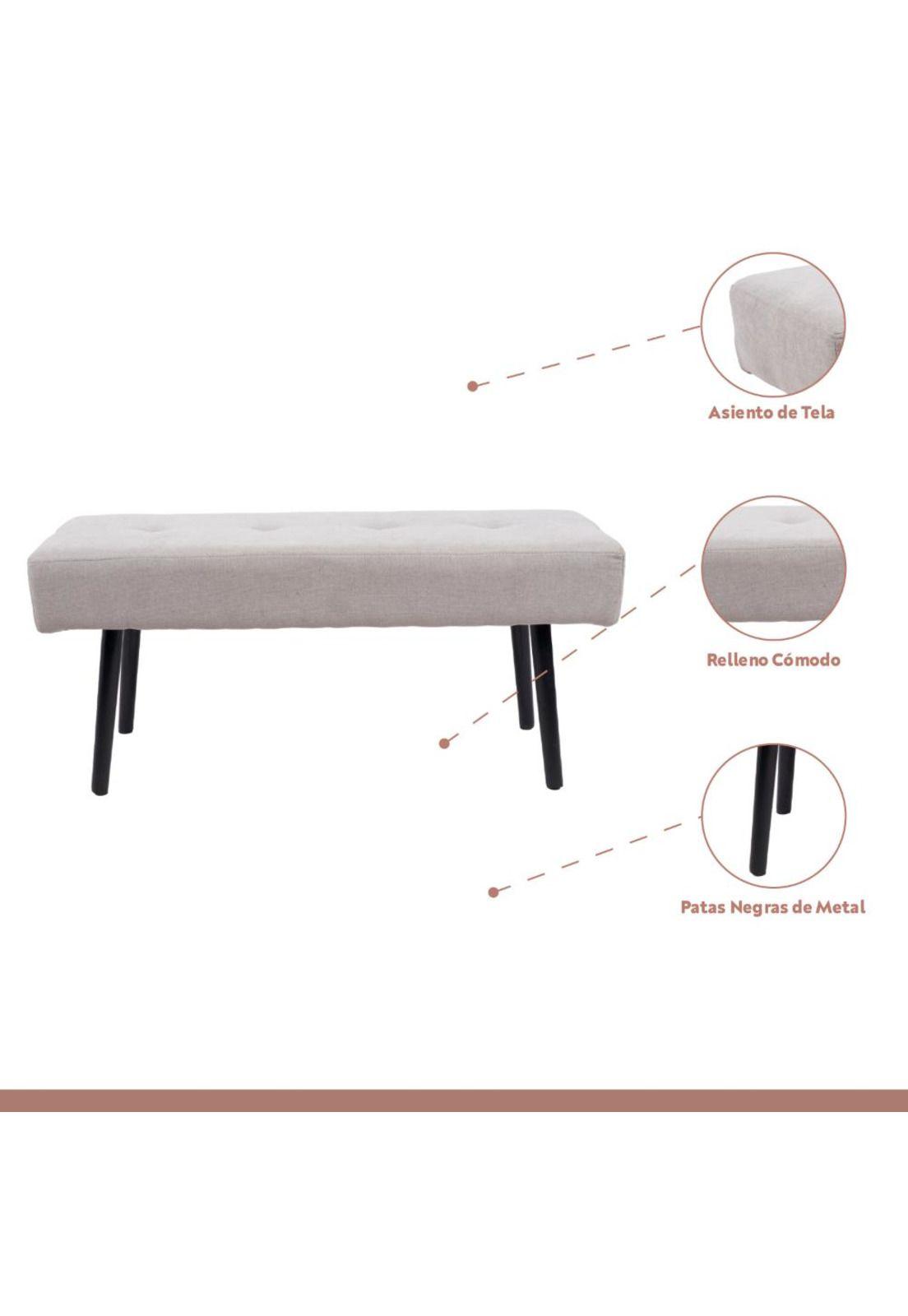 Banqueta Acolchada  Simply - Gris-2