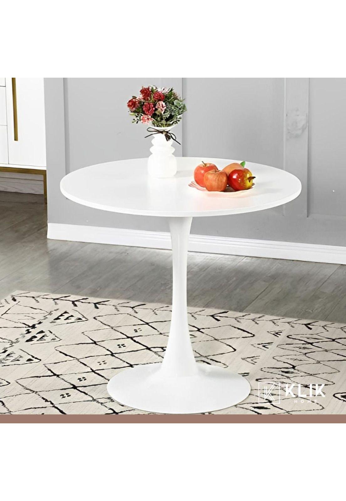 Comedor Mesa Tulip Blanca + 4 Sillas Tulip Acolchada - Menta-1