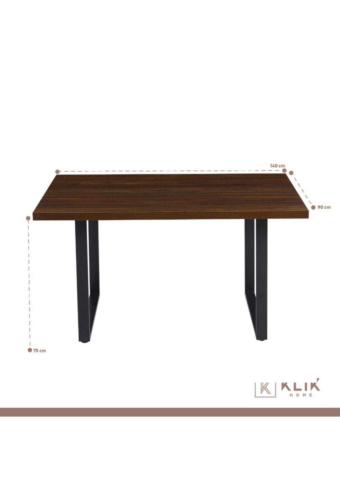 Comedor Industrial 140x90 Madera Oscura Walnut + 6 Sillas Tolix Negras-4