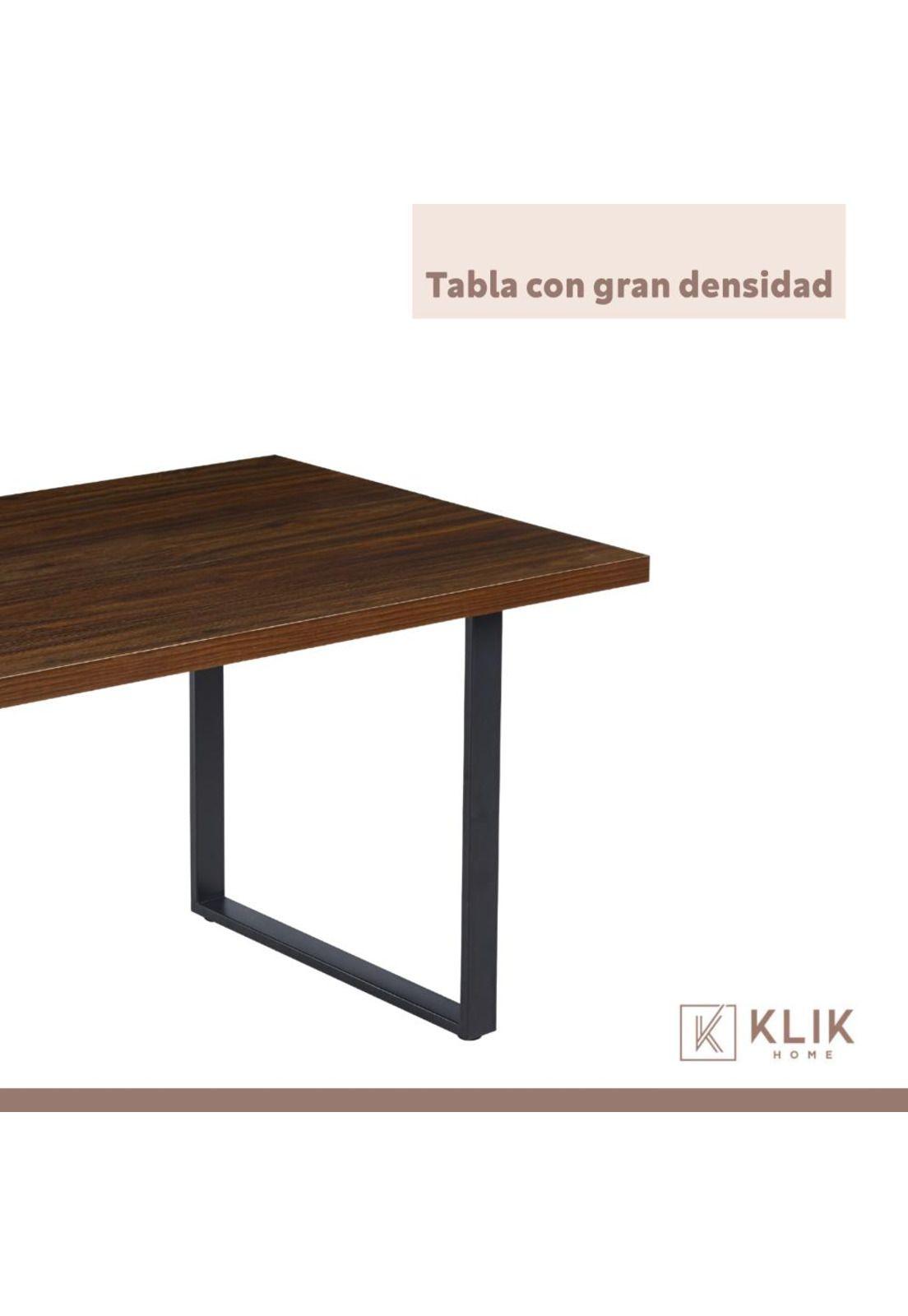 Comedor Industrial 140x90 Madera Oscura Walnut + 6 Sillas Tolix Negras-6