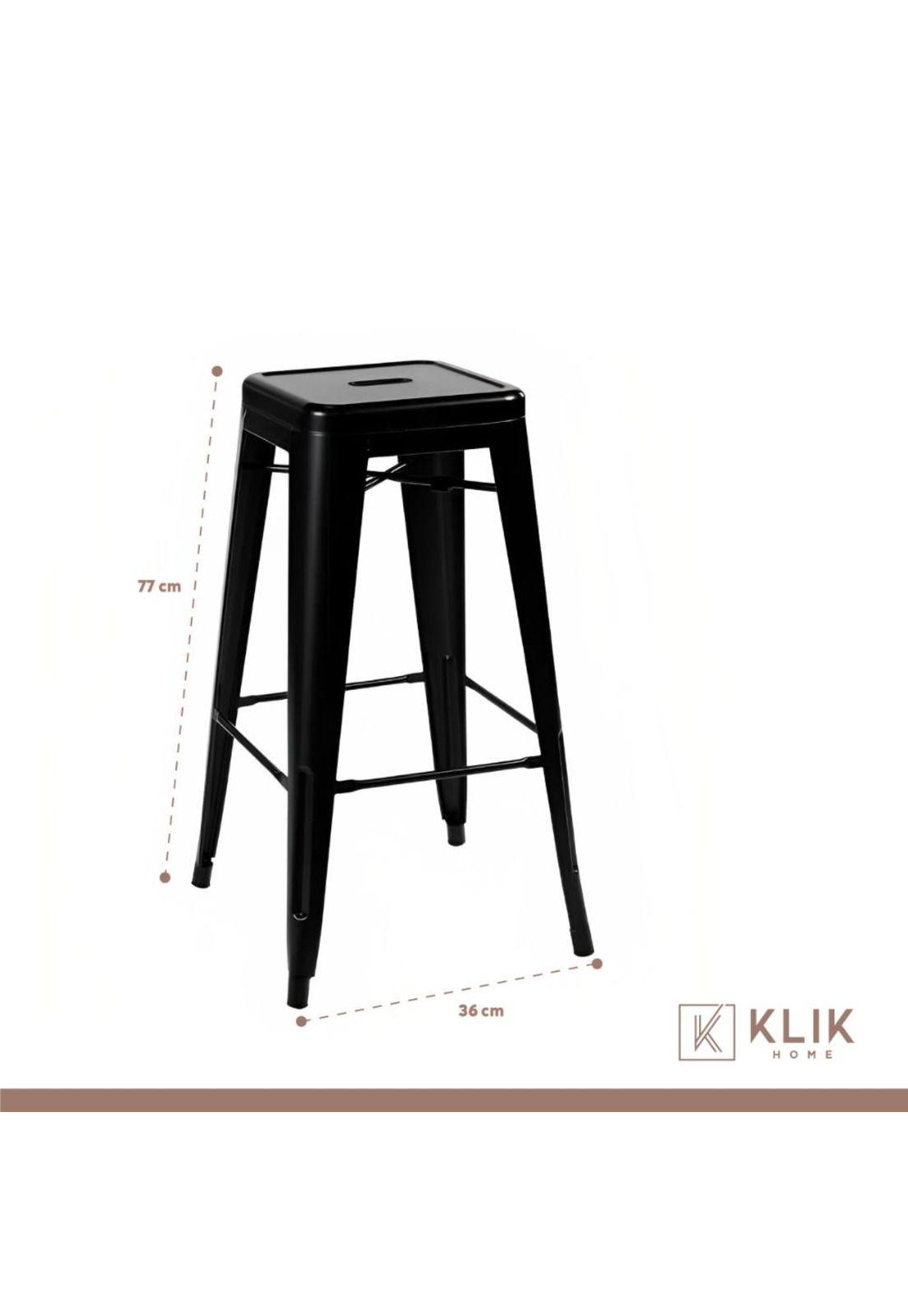 Pack de 4 Pisos Taburetes Tolix Altos - Negro-3
