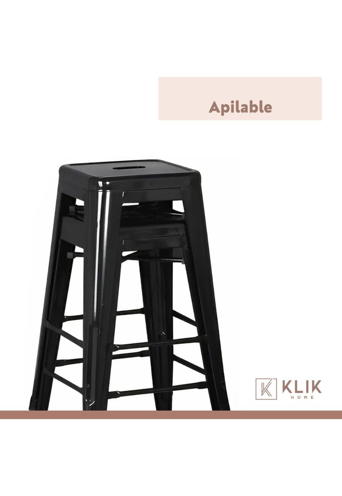 Pack de 4 Pisos Taburetes Tolix Altos - Negro-5
