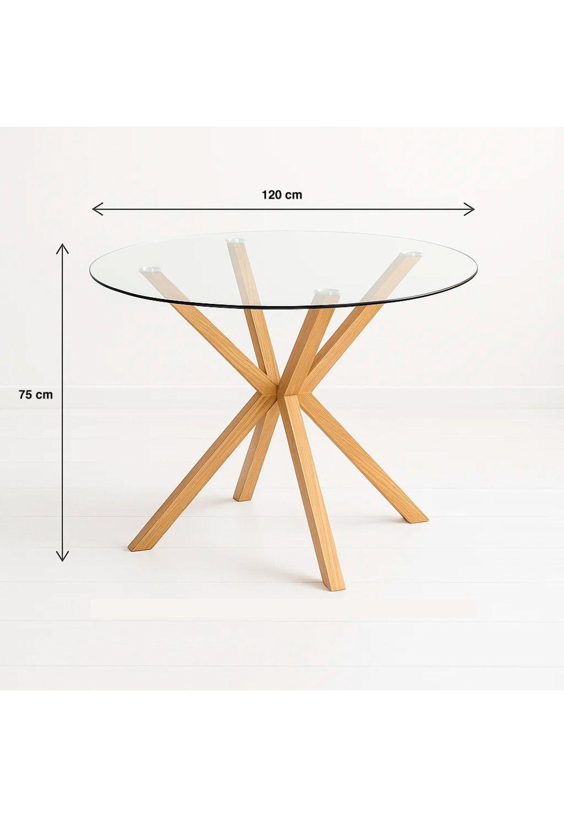 Mesa de comedor redonda de vidrio Cross 120cm-3