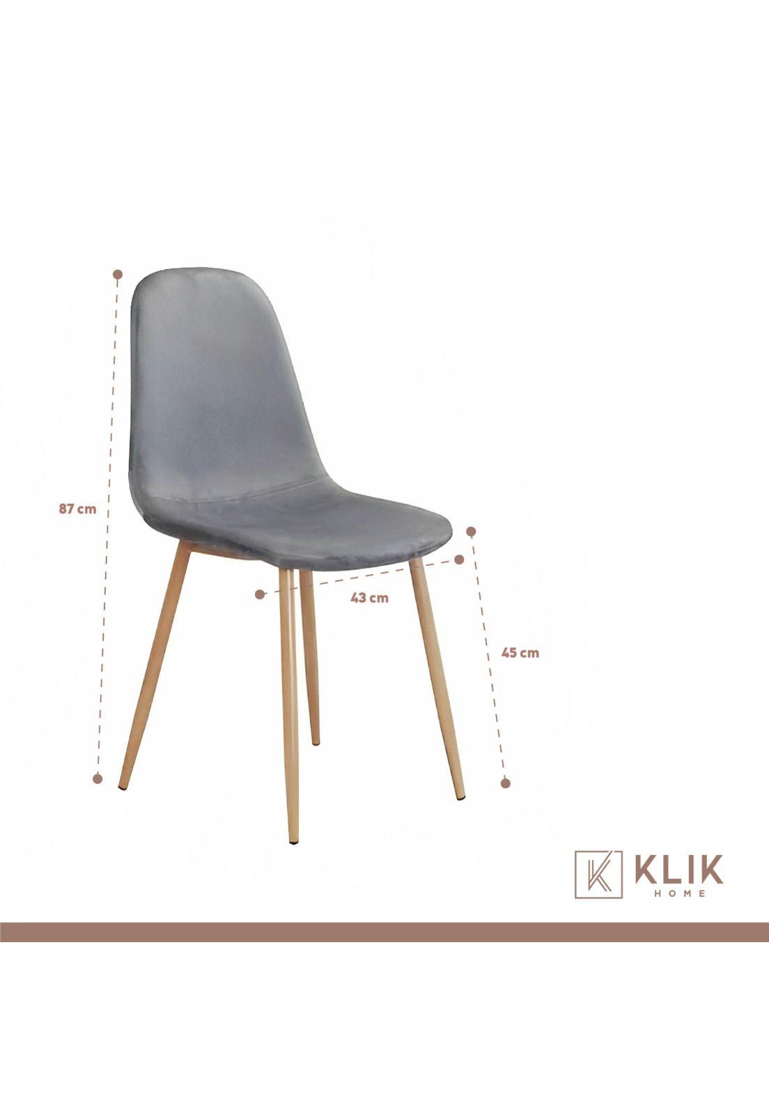 Comedor mesa de vidrio 120x80 + 6 Sillas Spoon terciopelo gris-5
