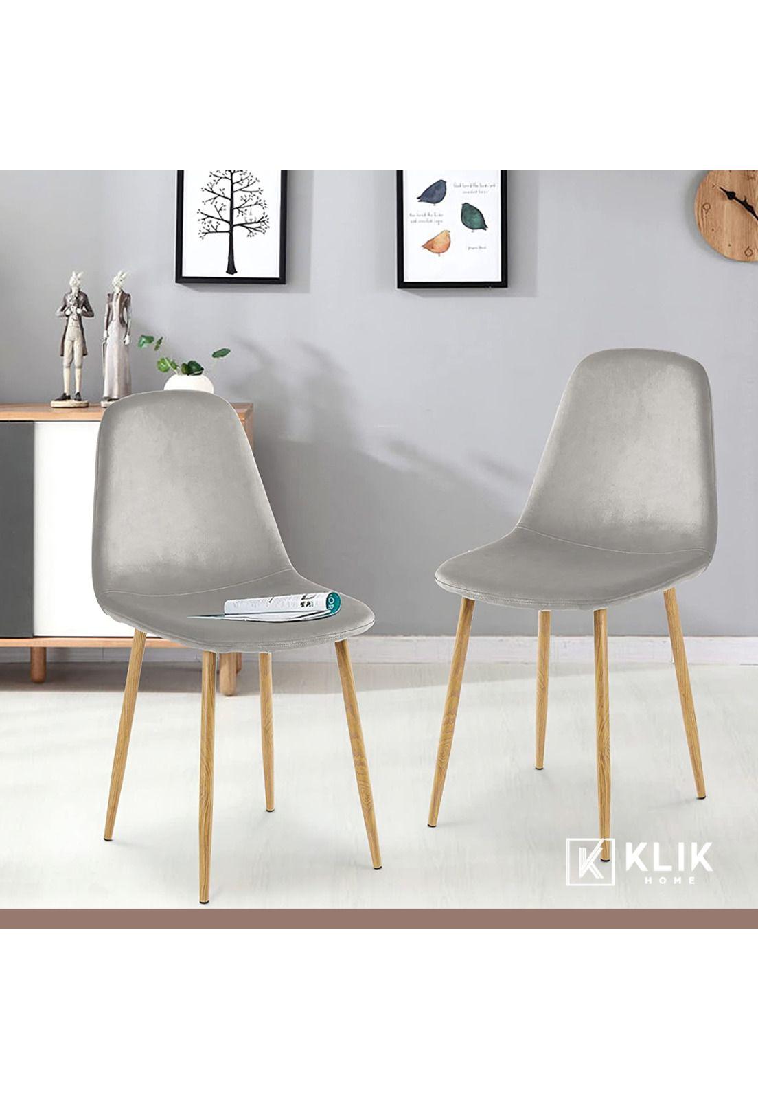 Comedor mesa de vidrio 120x80 + 6 Sillas Spoon terciopelo gris-7