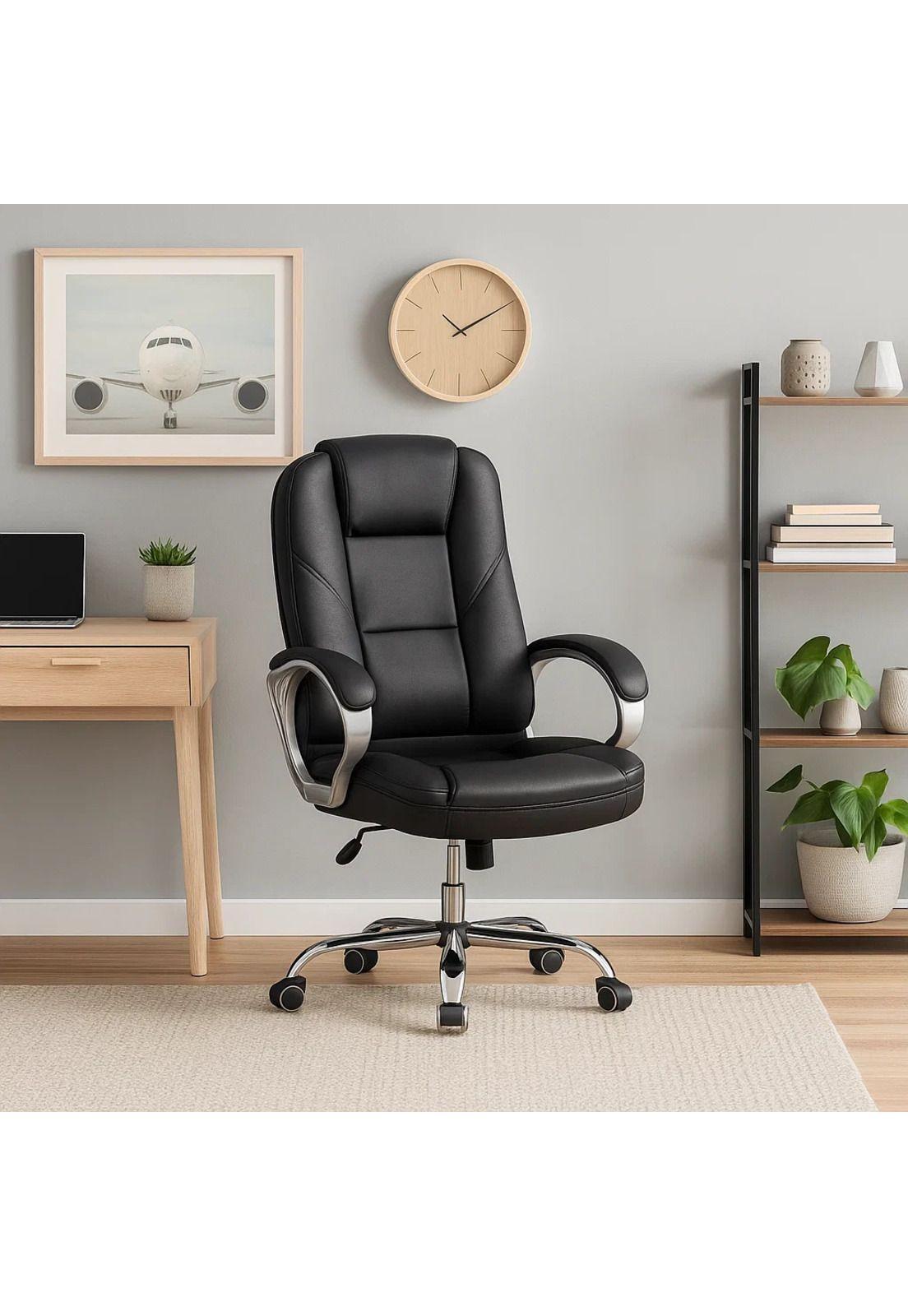 Silla de Oficina Ejecutiva Magnus Cuero Sintético - Negro-2