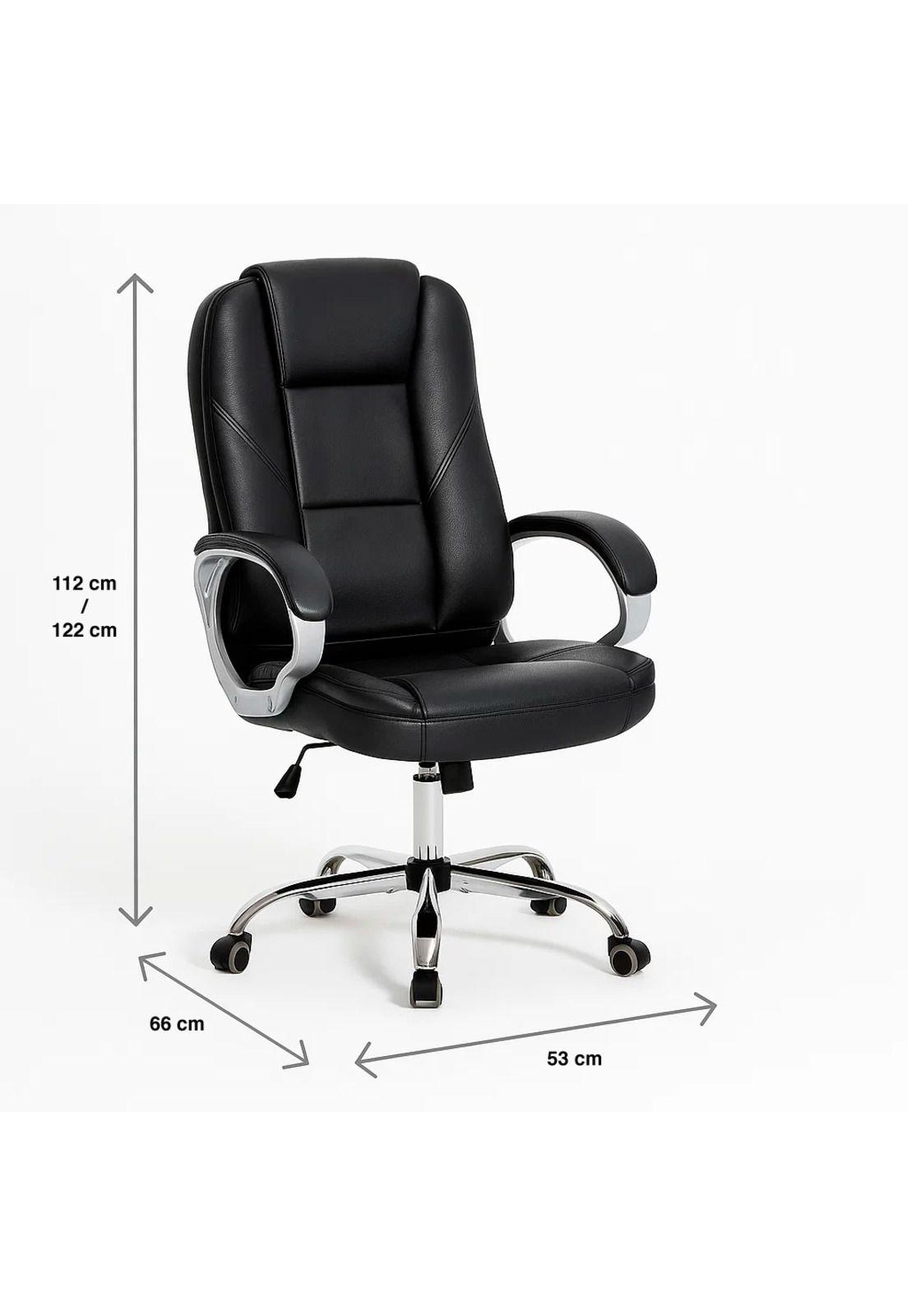 Silla de Oficina Ejecutiva Magnus Cuero Sintético - Negro-3