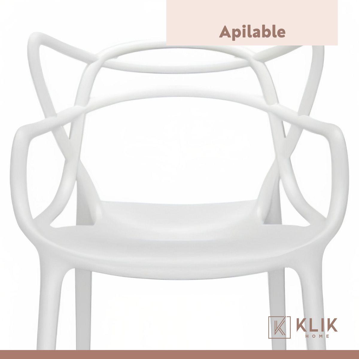 Pack de 4 sillas de terraza o comedor Master - Blancas-6