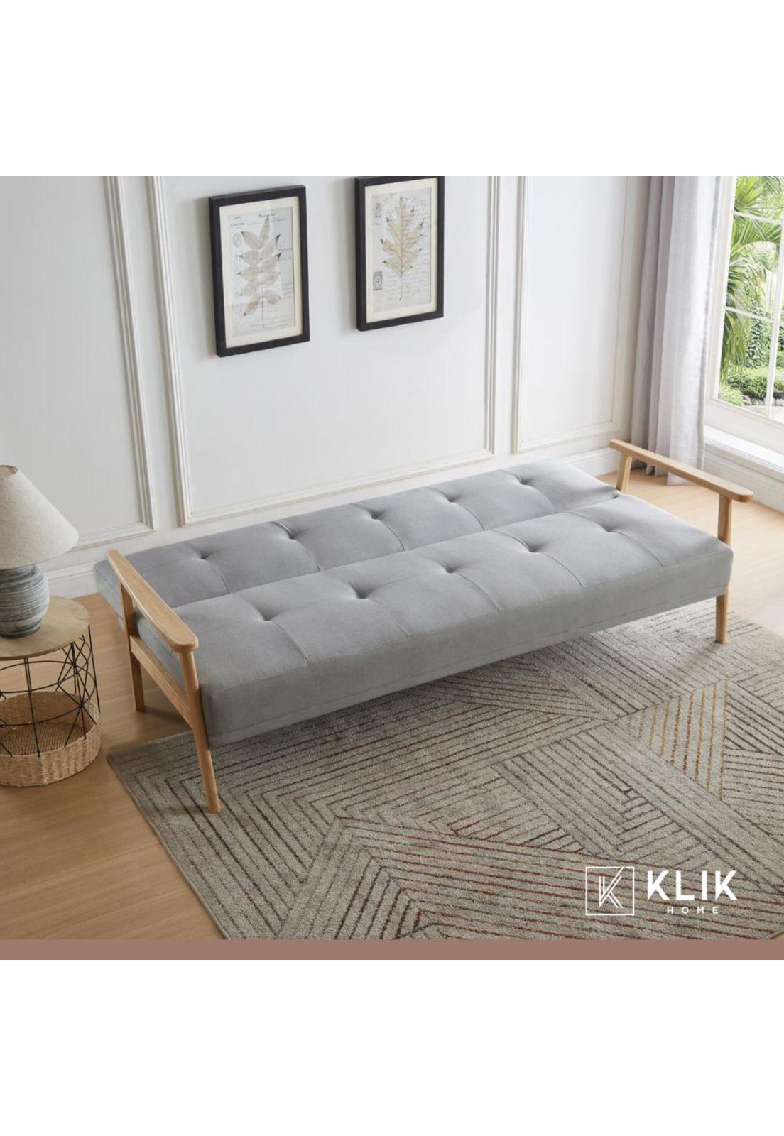 Futón Sofá Cama 3 cuerpos Amelia - Lino Gris-7