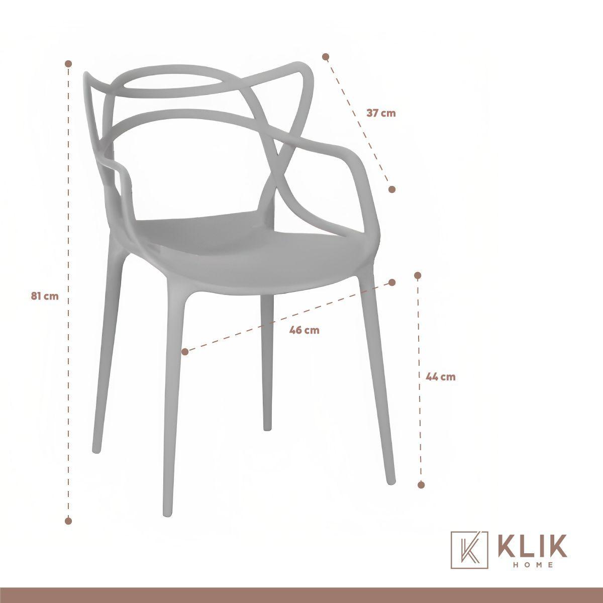 Pack de 4 sillas de terraza o comedor Master - Gris-4