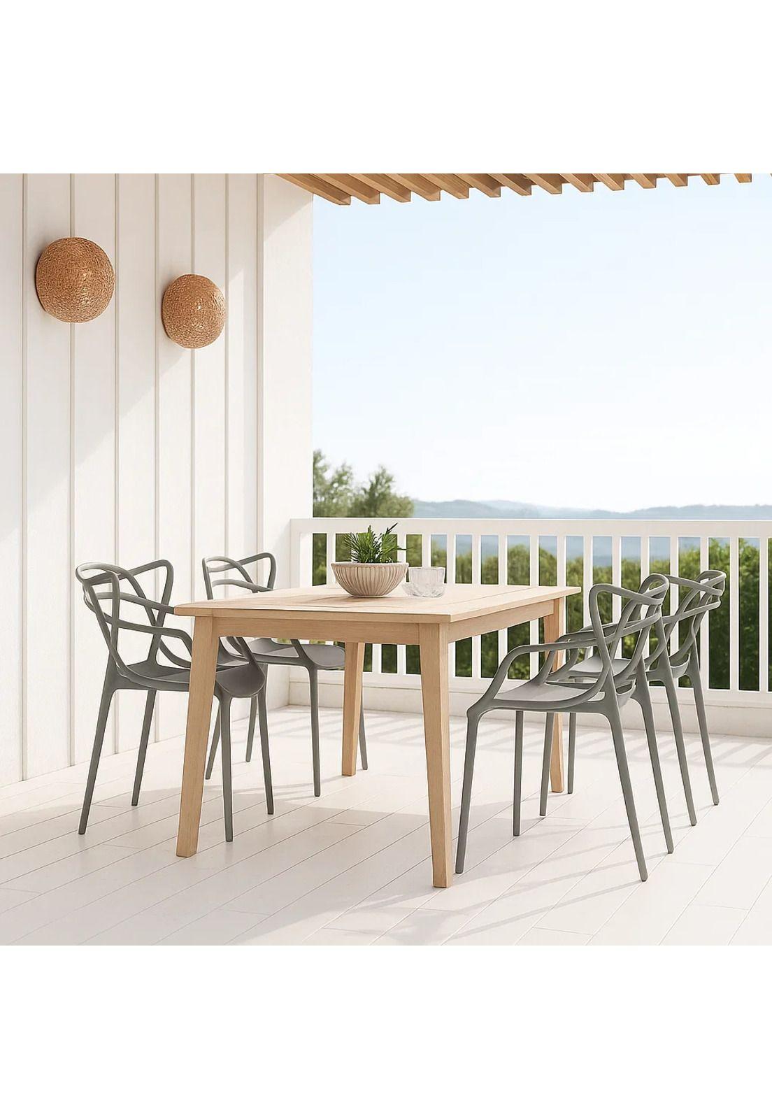 Pack de 4 sillas de terraza o comedor Master - Gris-2