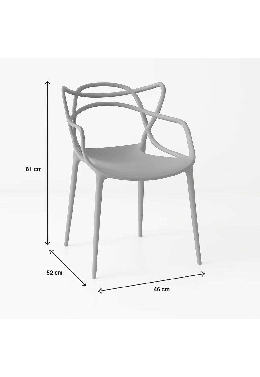 Pack de 4 sillas de terraza o comedor Master - Gris-3