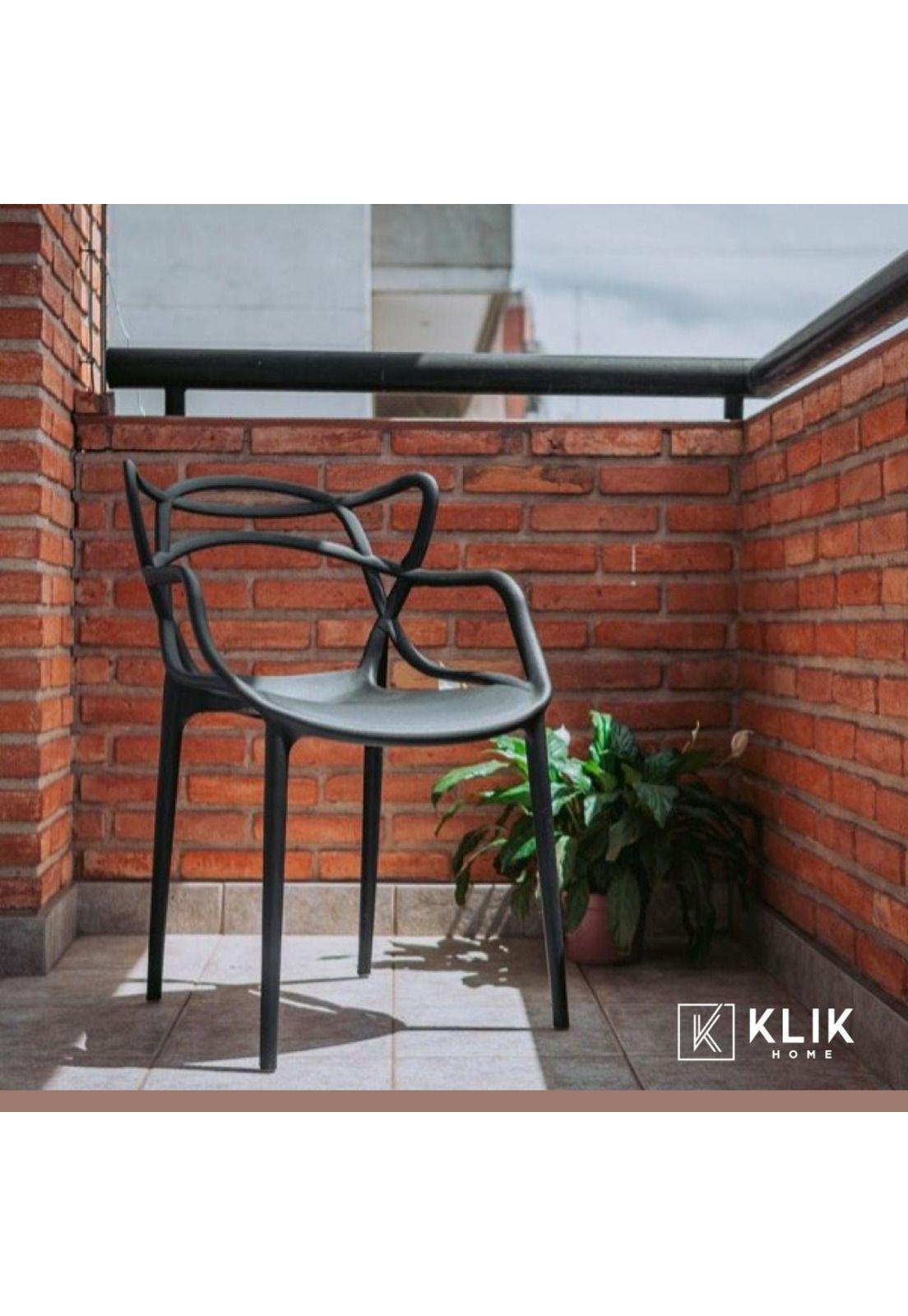 Pack de 4 sillas de terraza o comedor Master - Negras-7