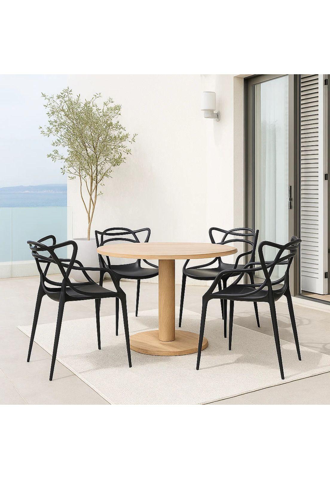 Pack de 4 sillas de terraza o comedor Master - Negras-1