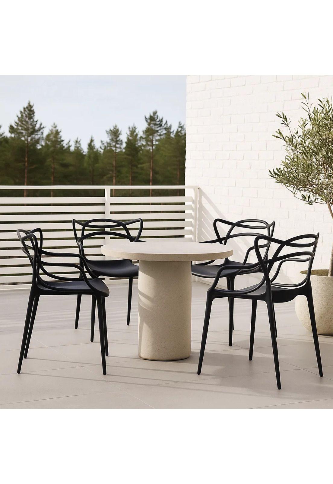 Pack de 4 sillas de terraza o comedor Master - Negras-2
