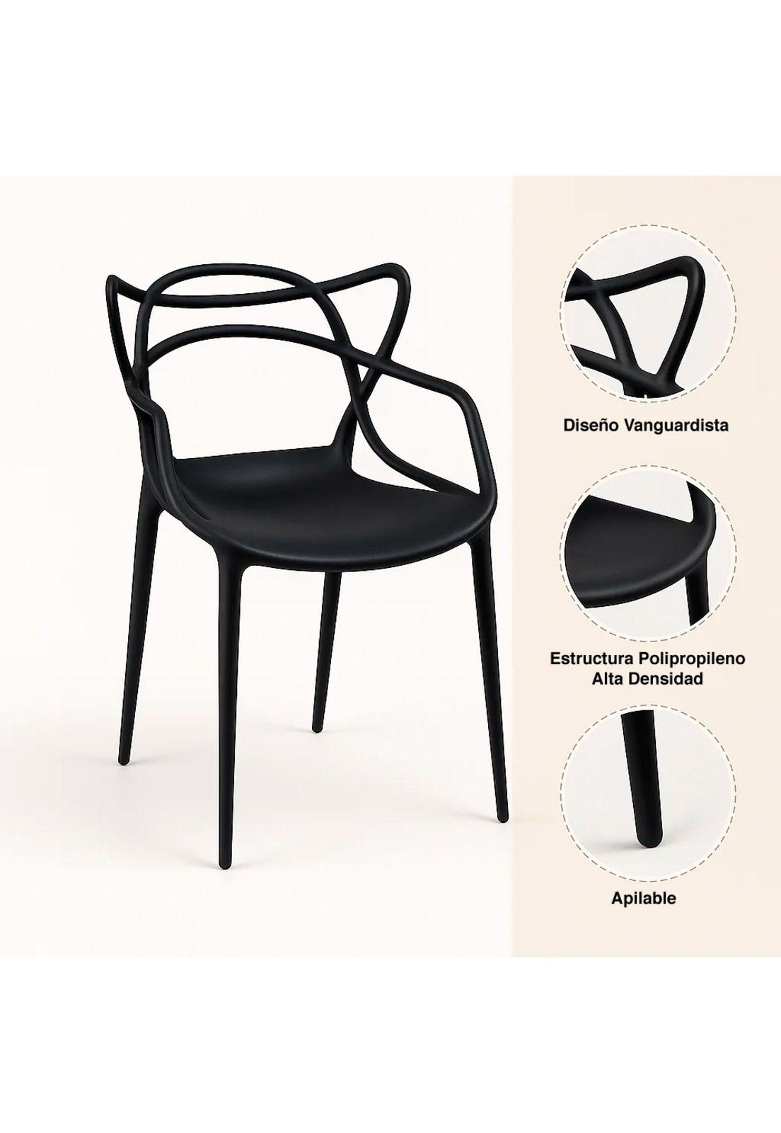 Pack de 4 sillas de terraza o comedor Master - Negras-4