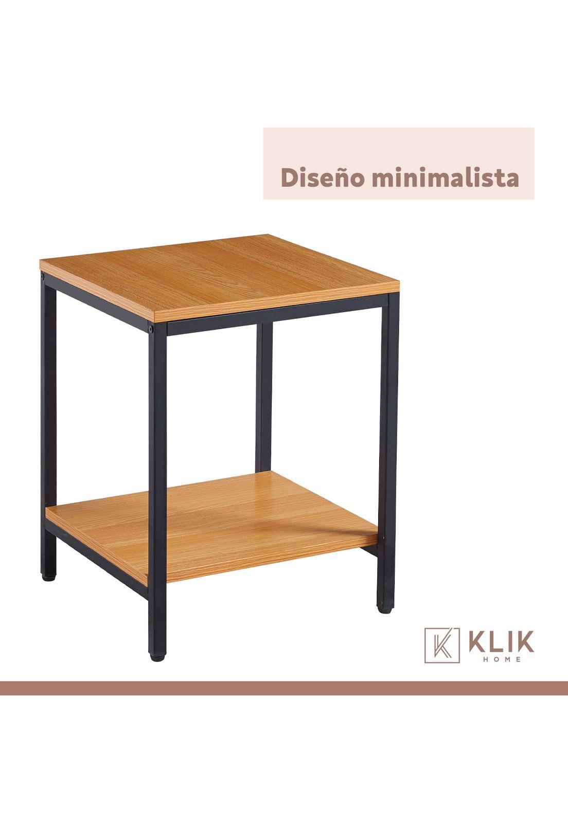 Pack de 2 Veladores Mesa Auxiliar Lateral de 2 Niveles - Madera Clara-6