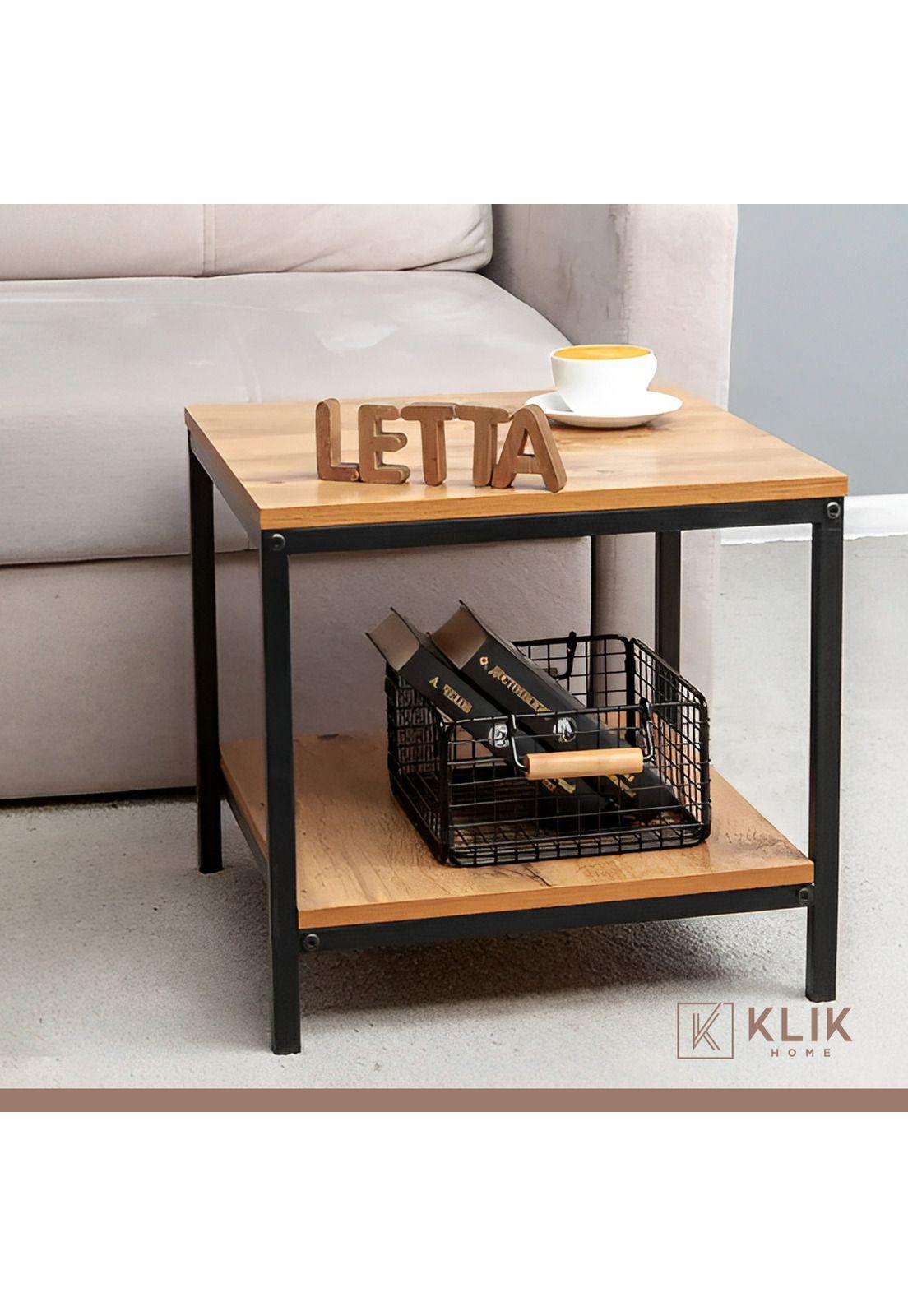 Pack de 2 Veladores Mesa Auxiliar Lateral de 2 Niveles - Madera Clara-8