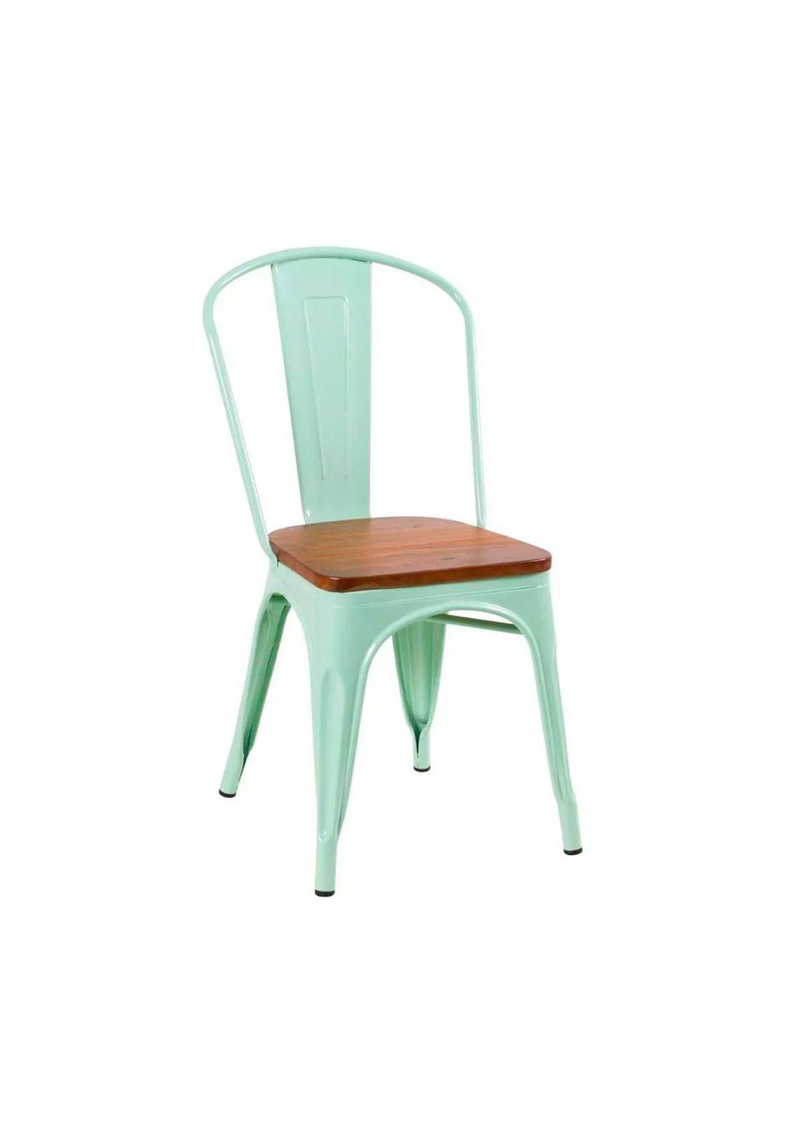 Silla Tolix con asiento de Madera Oscura Walnut - Menta-0