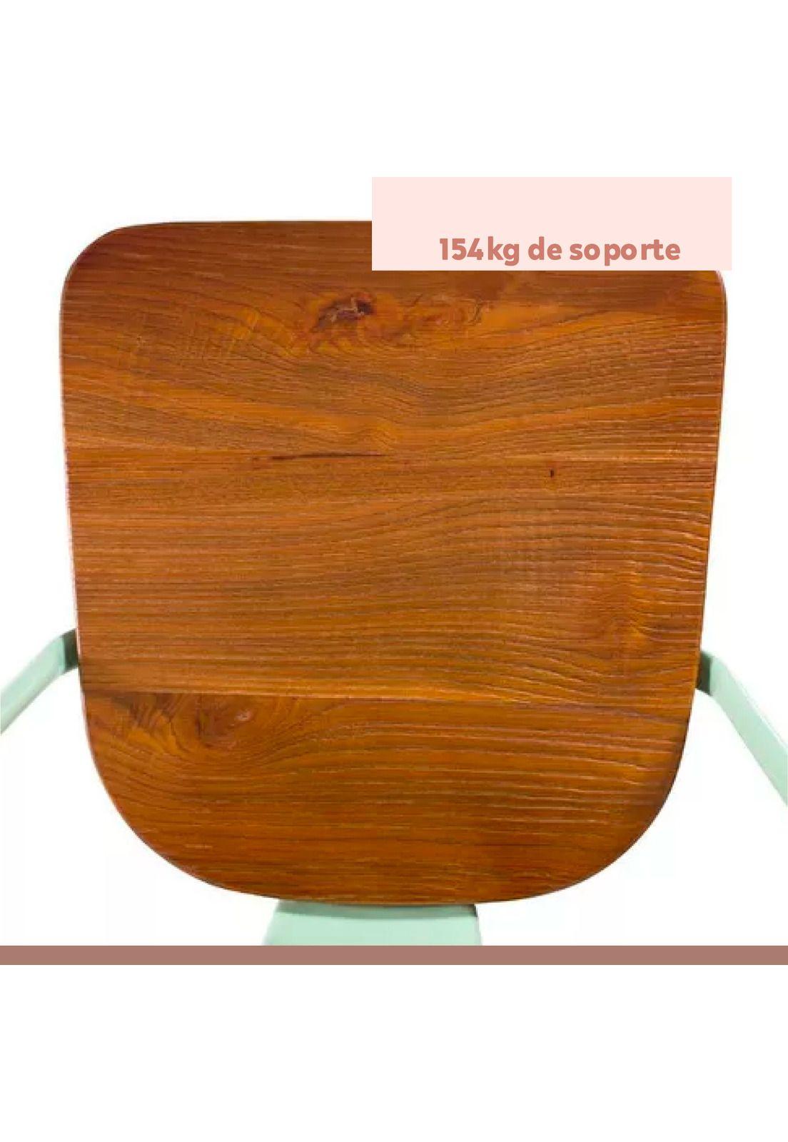 Silla Tolix con asiento de Madera Oscura Walnut - Menta-5