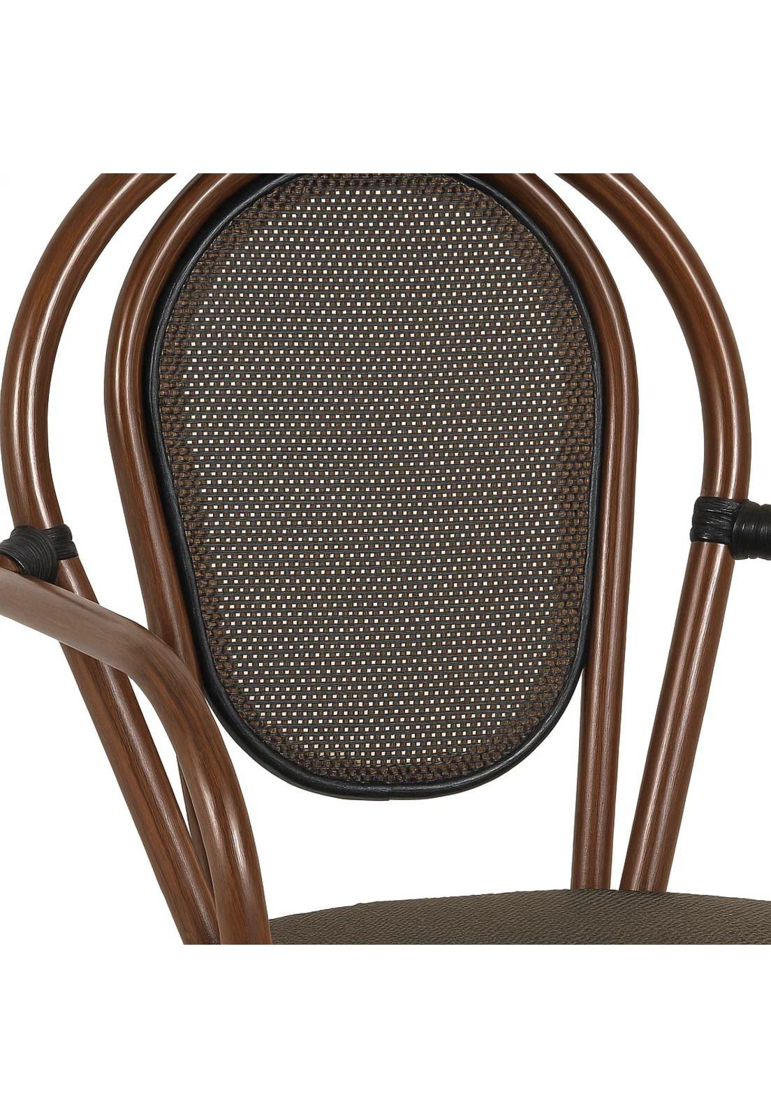 Silla Provence Parisina Rattan con reposabrazos - Café Oscuro-5