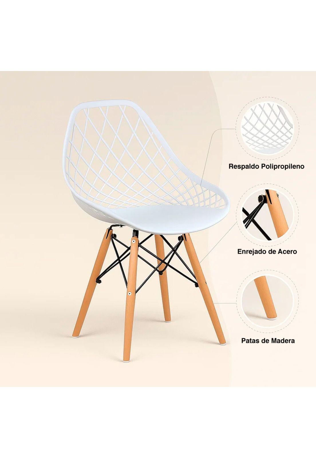Silla Eames Enrejado Mesh - Blanca-4