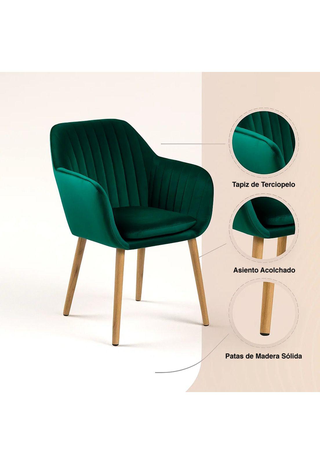 Pack de 2 Butacas Sitiales Poltrona Diamante Terciopelo - Verde-4