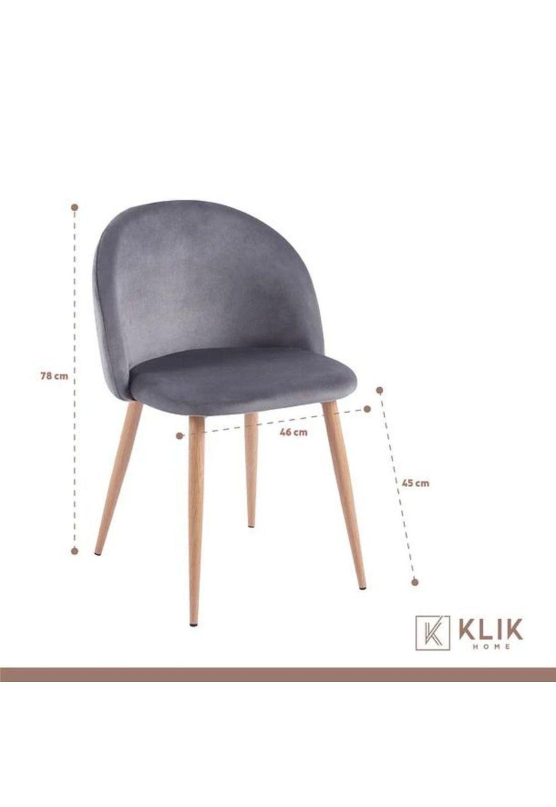 Pack 4 Sillas Sitial Acolchados Nordico Bread - Gris-3