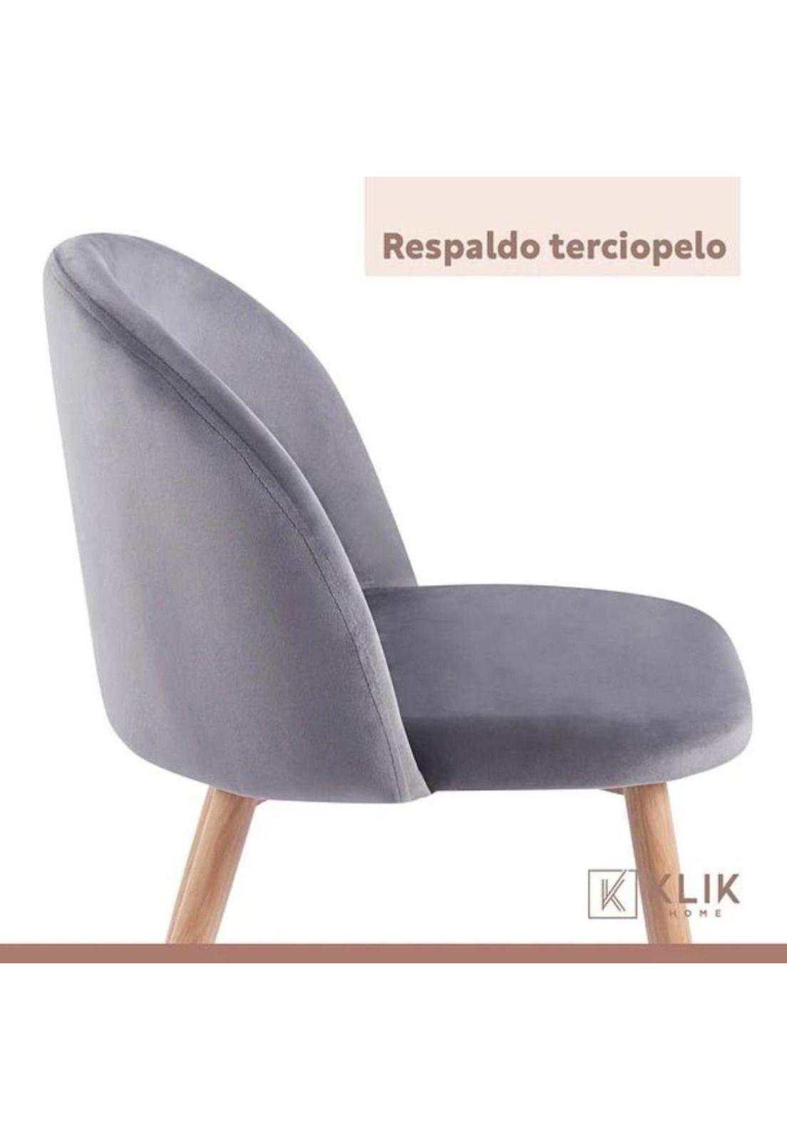 Pack 4 Sillas Sitial Acolchados Nordico Bread - Gris-4