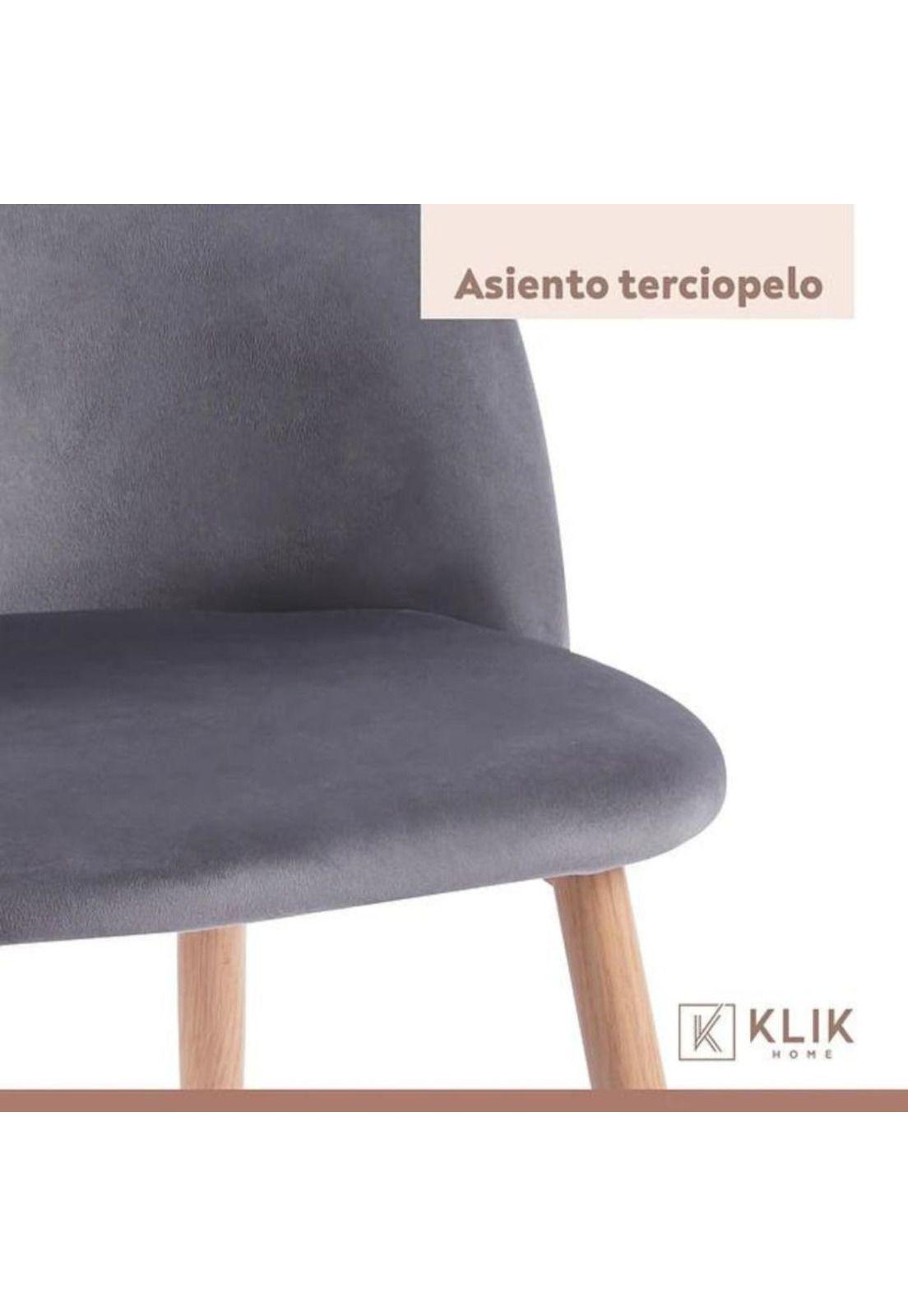 Pack 4 Sillas Sitial Acolchados Nordico Bread - Gris-5
