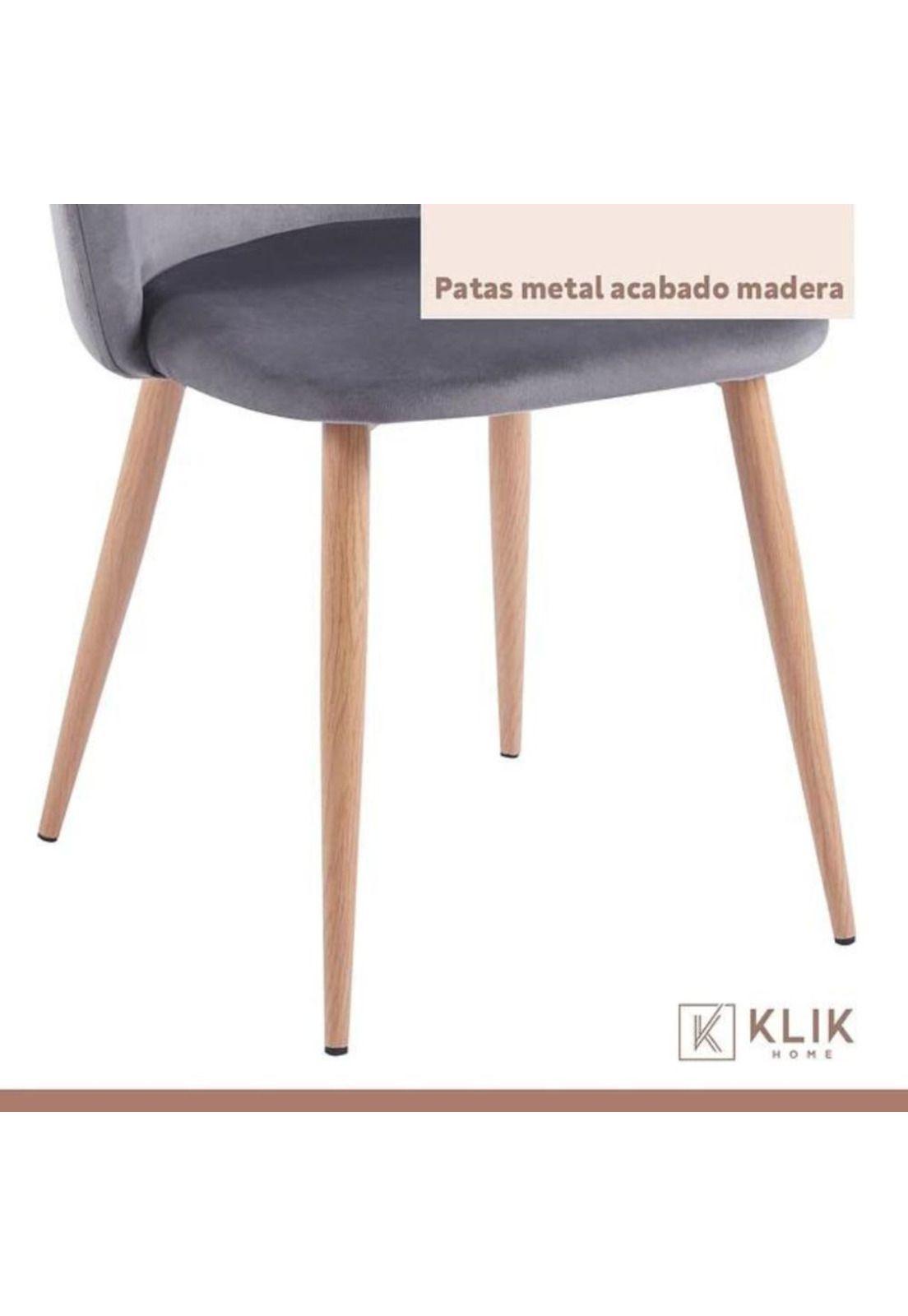 Pack 4 Sillas Sitial Acolchados Nordico Bread - Gris-6
