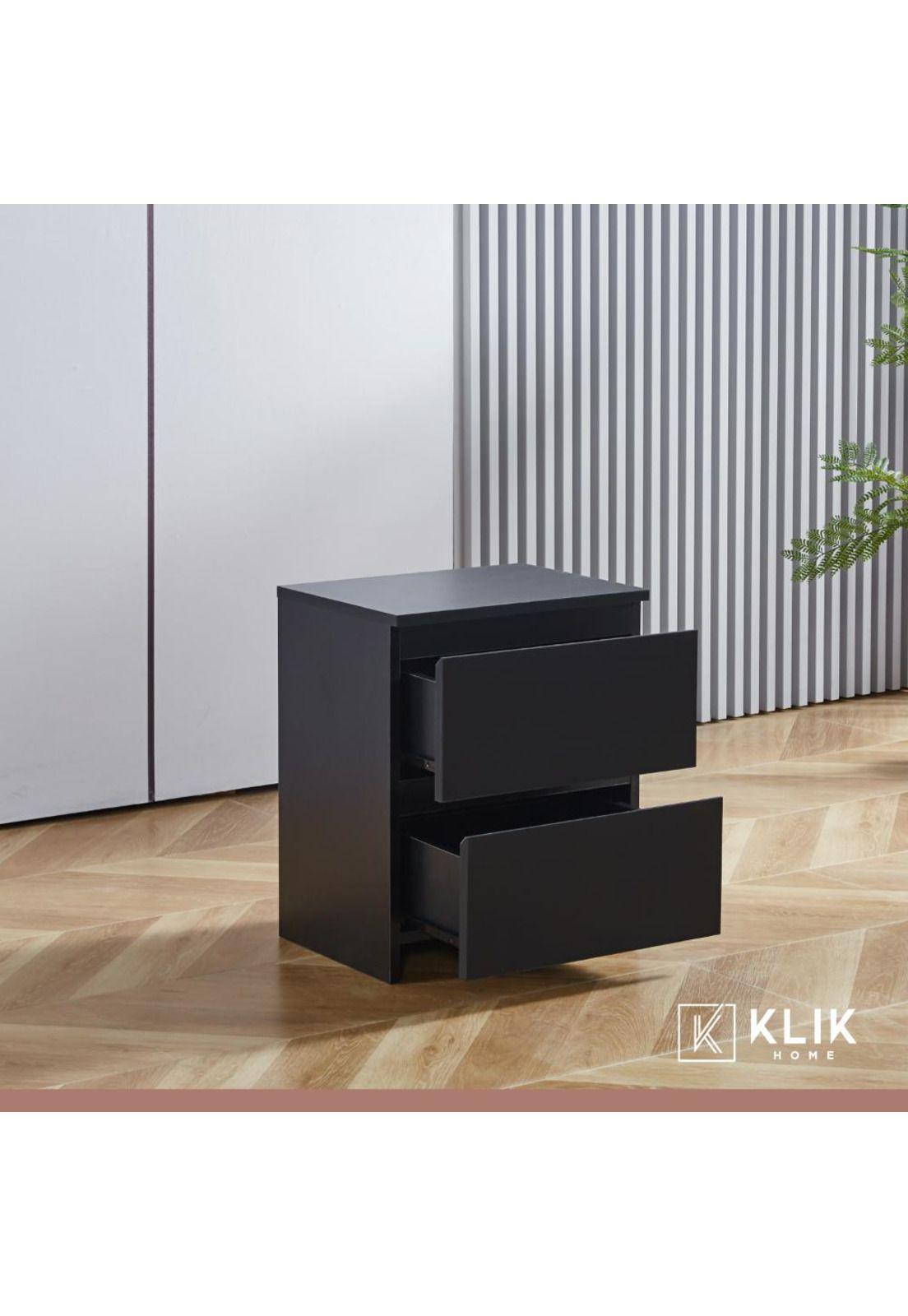 Pack de 2 Veladores Cajón Doble Minimal Oscuro 2.0-7