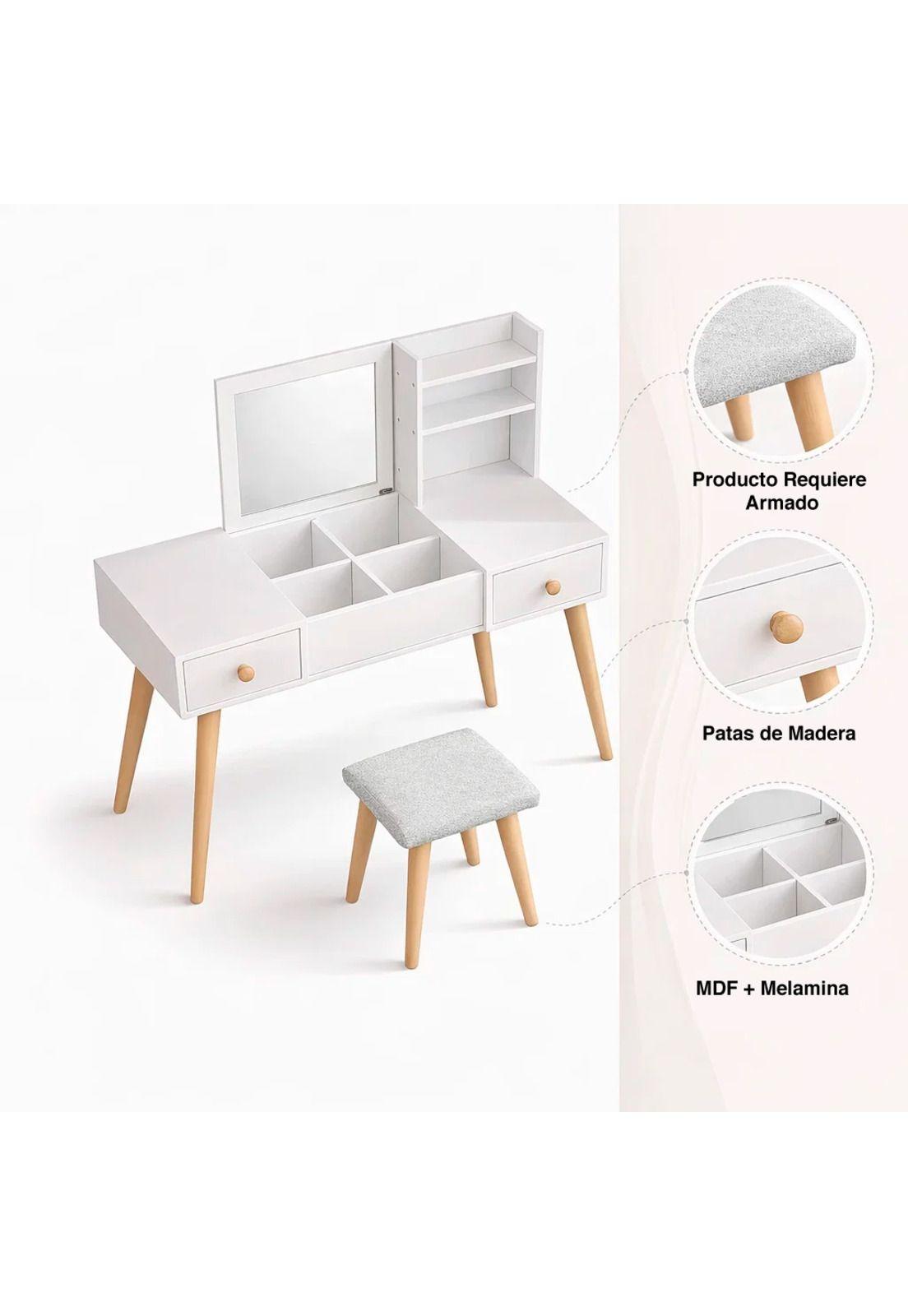 Escritorio tocador blanco-4