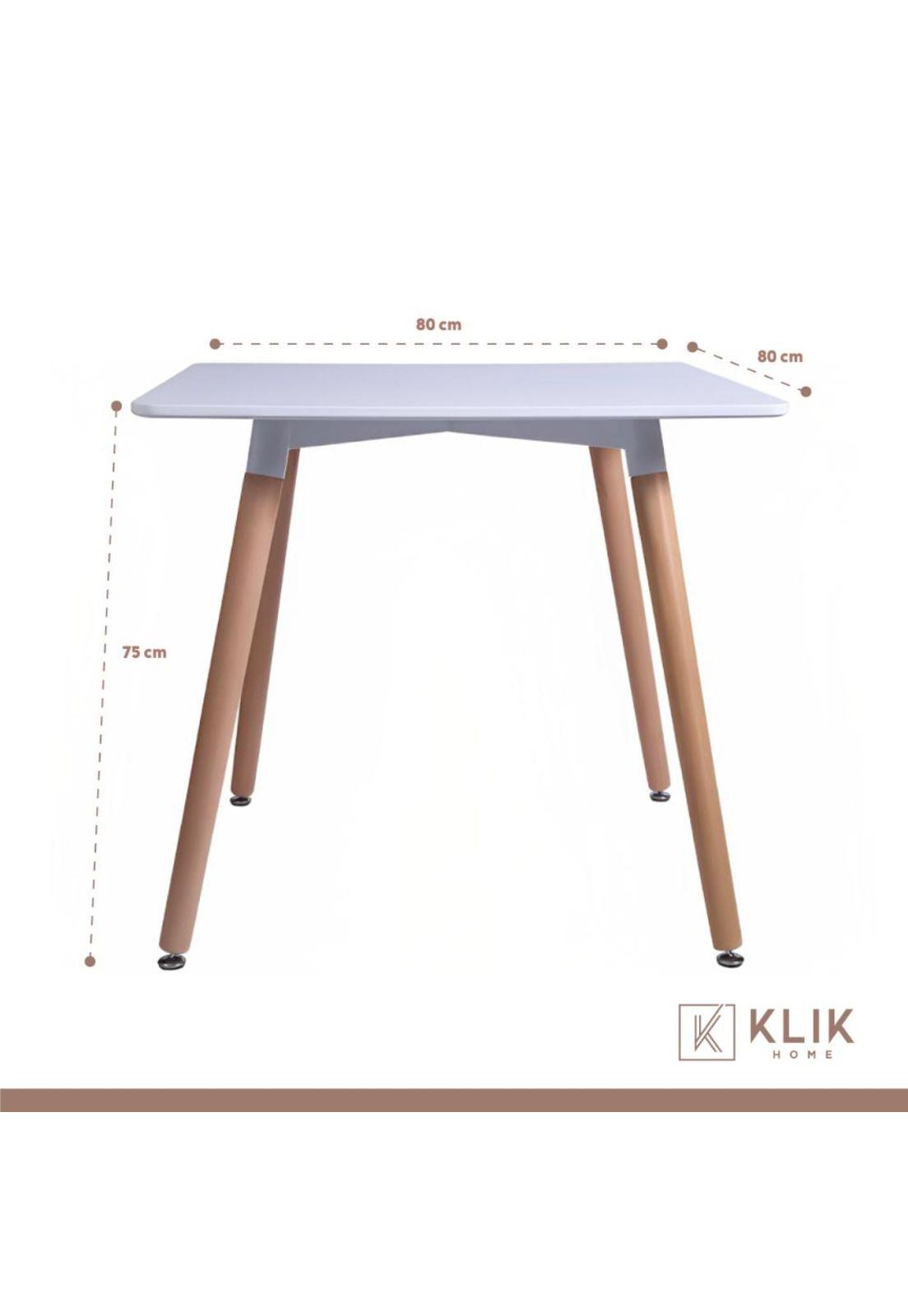 Comedor Mesa Eames Cuadrada Blanca + 4 Sillas Tulip Negras-4