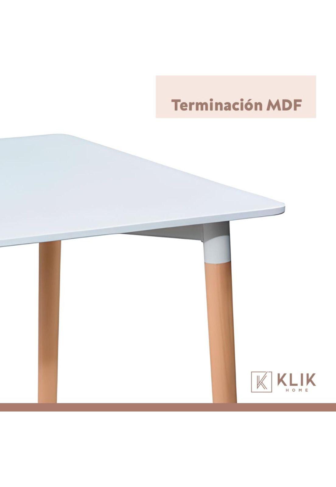 Comedor Mesa Eames Cuadrada Blanca + 4 Sillas Tulip Negras-6