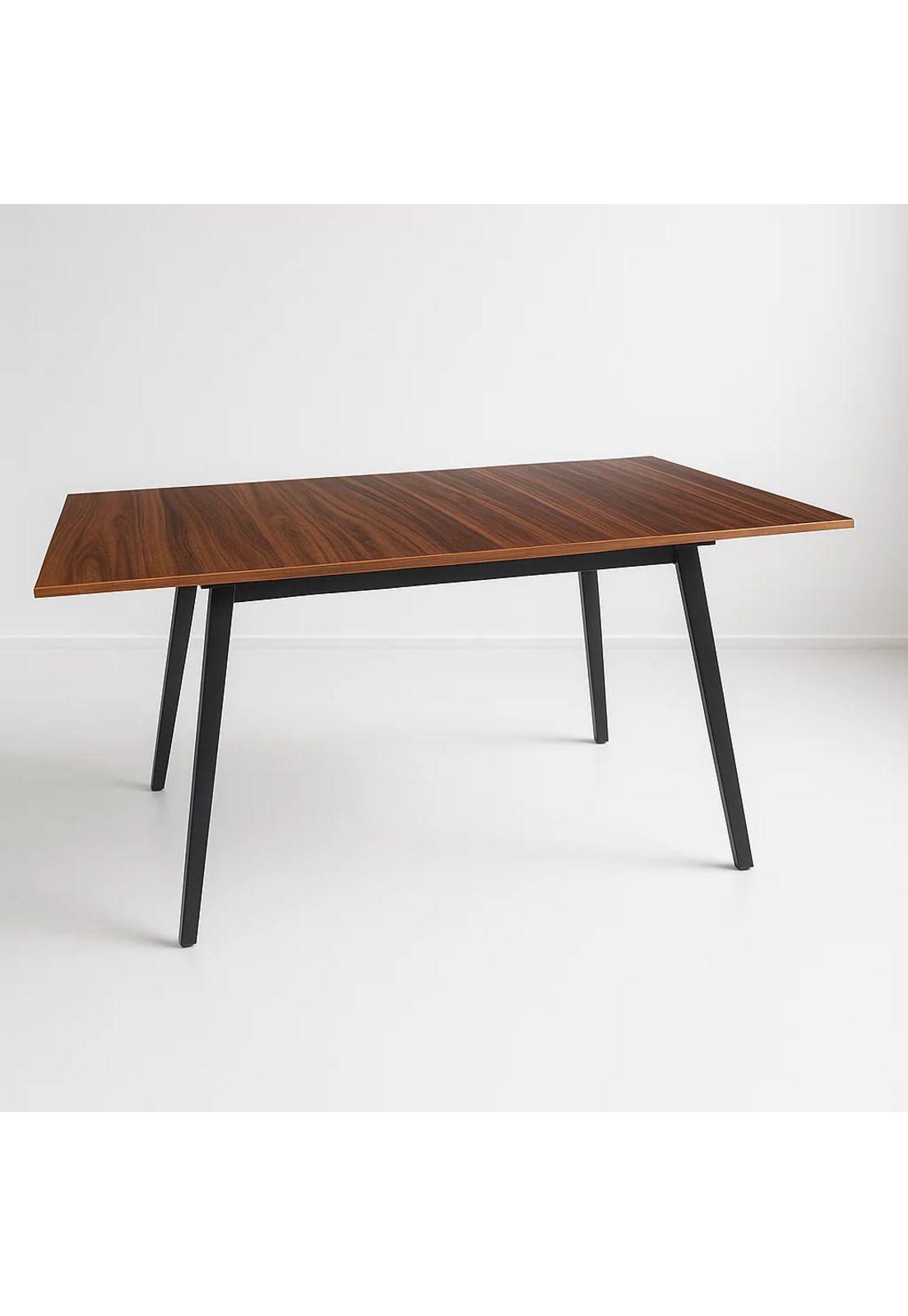 Mesa extensible 120 a 160 cm, ancho 80cm Madera Oscura Walnut-0
