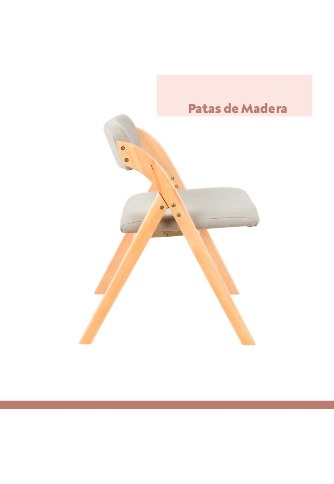 Pack de 2 Sillas Betlahem de madera plegable acolchada - Gris-6