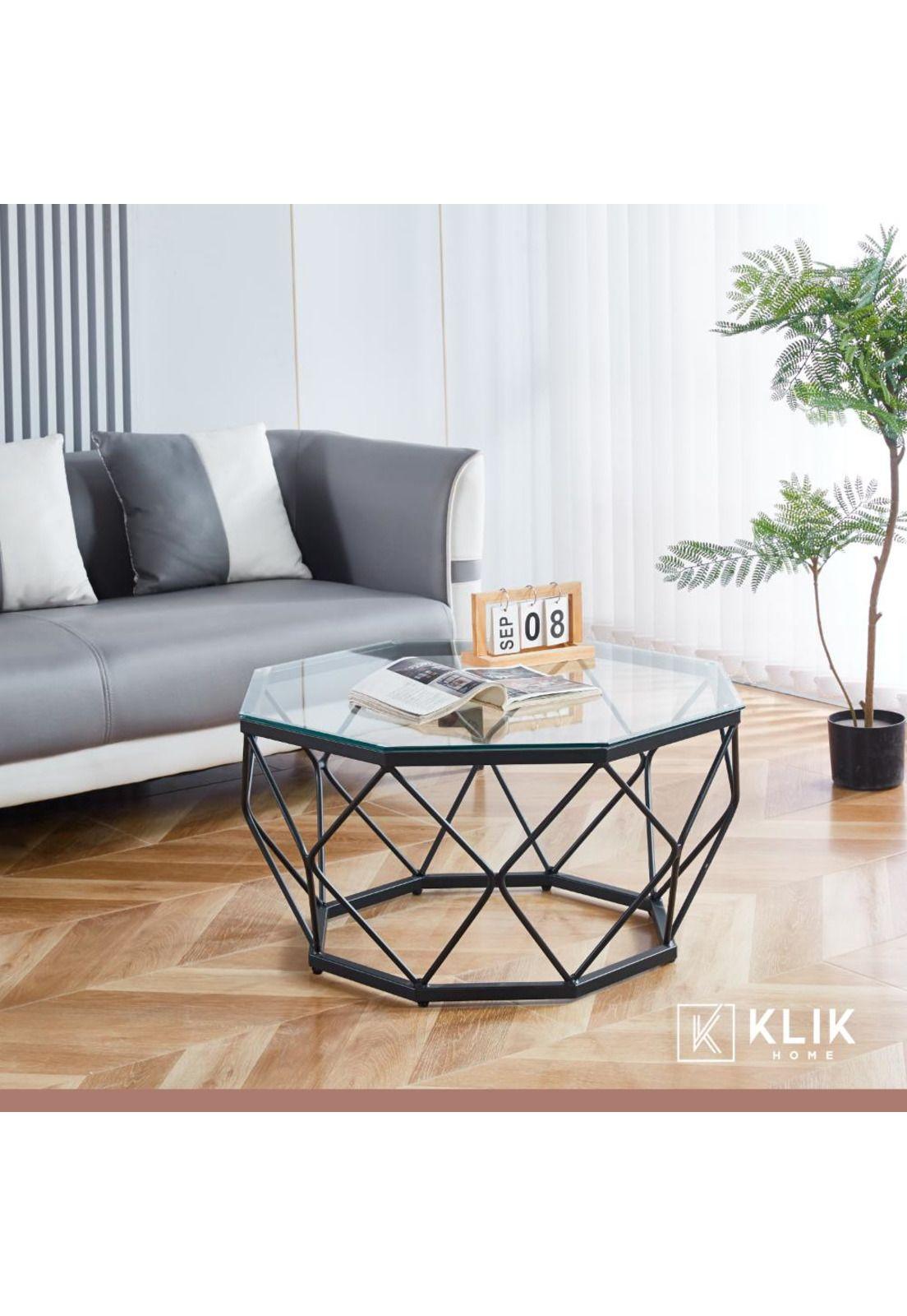 Mesa de centro enrejada 80 cm - Vidrio-1