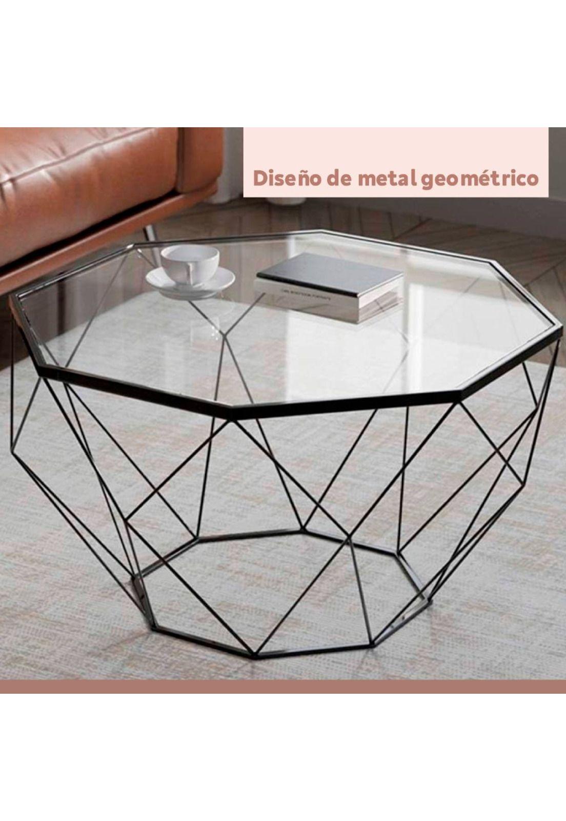 Mesa de centro enrejada 80 cm - Vidrio-6