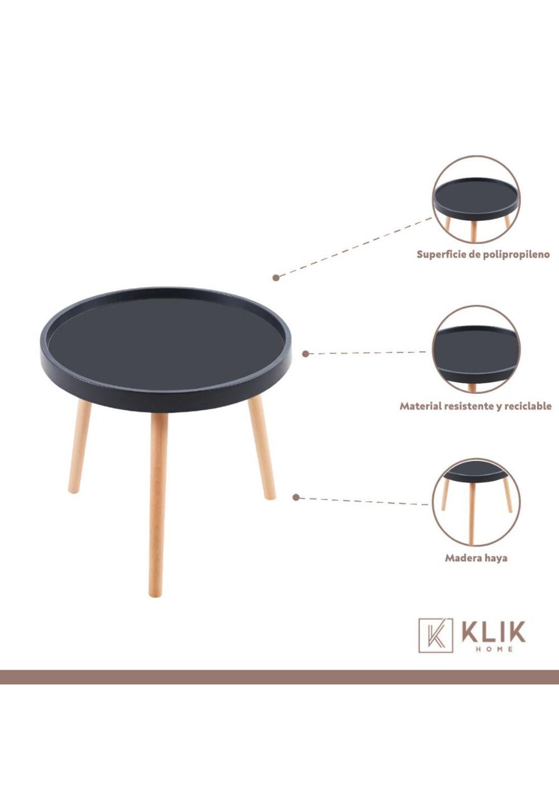 Mesa Lateral Pequeña Redonda Eames - Negra-2