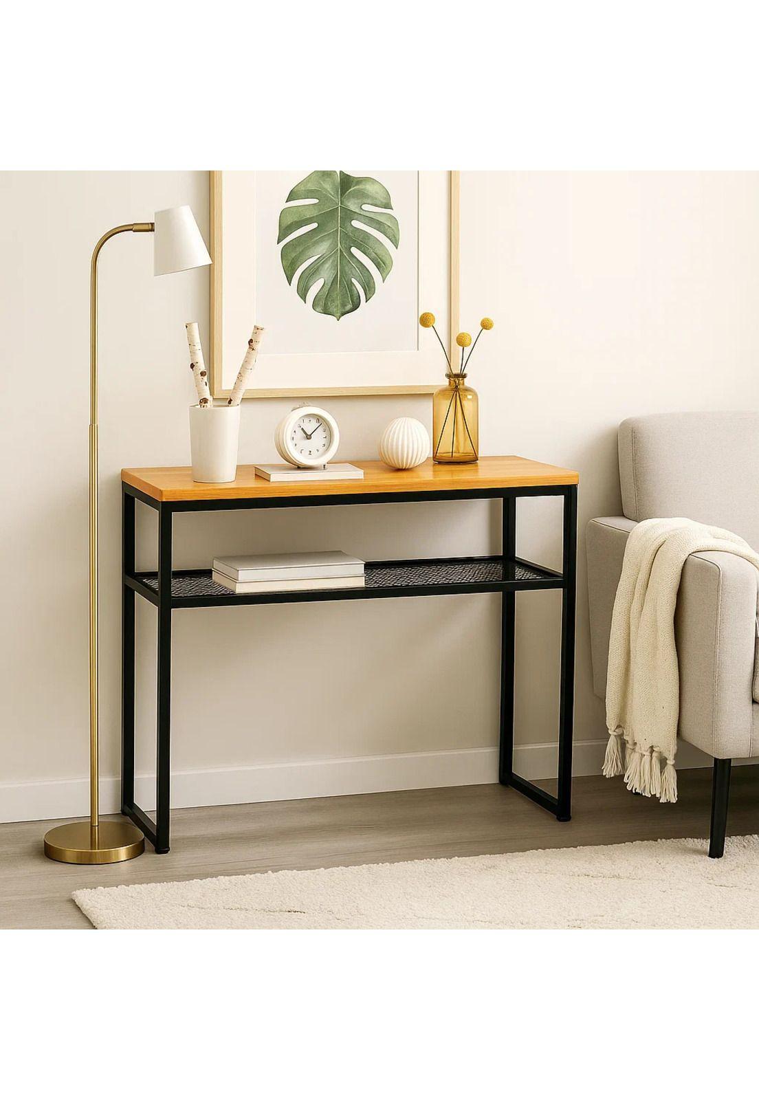 Arrimo Estilo Industrial con Repisa Metálica y Cubierta de Madera-2