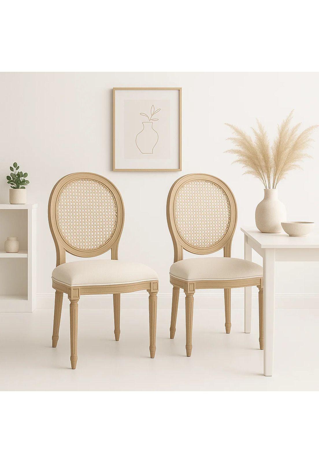 Pack de 2 Sillas de Comedor Madera Acolchada Luis XV-2