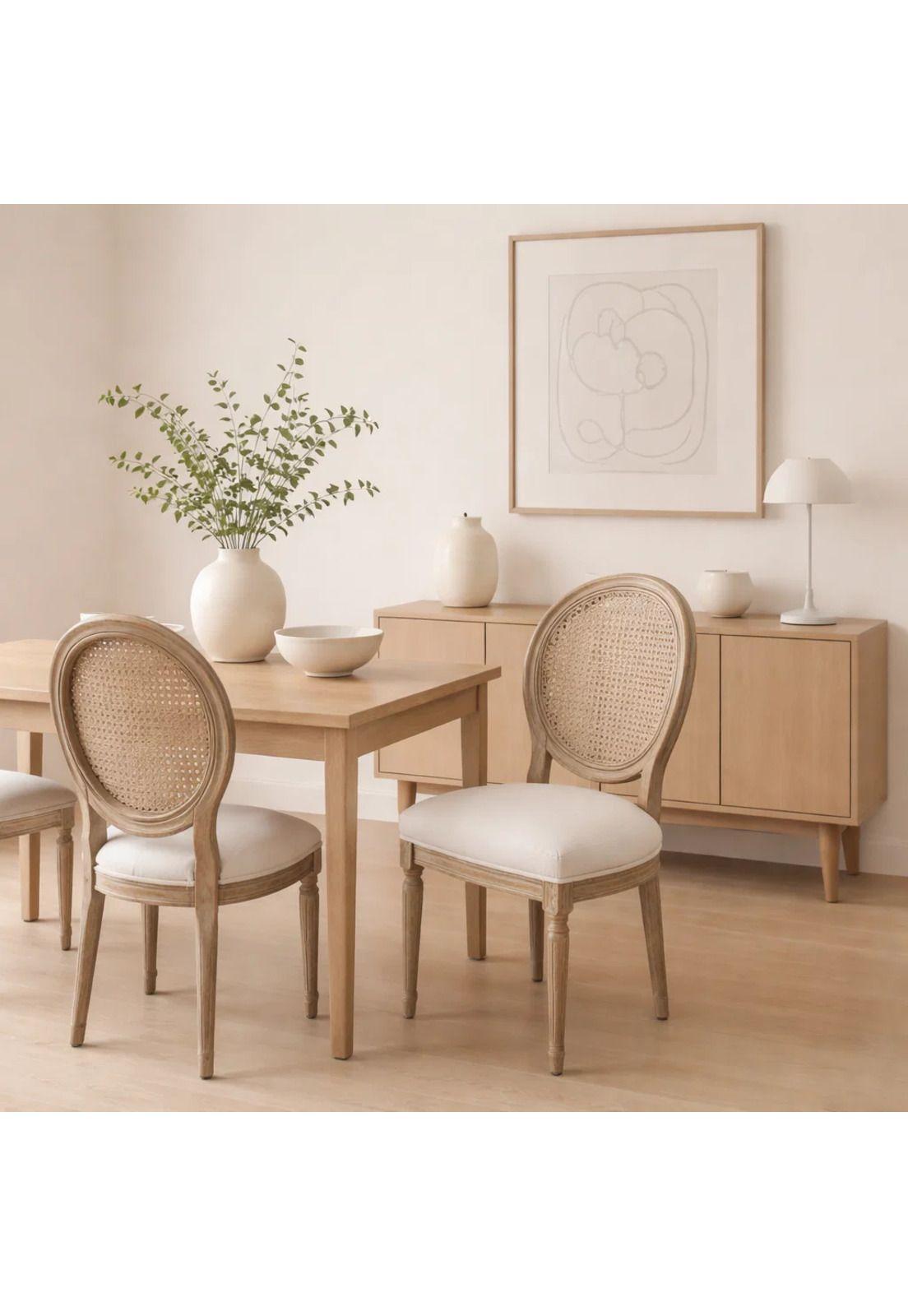 Pack de 2 Sillas de Comedor Madera Acolchada Luis XV-2