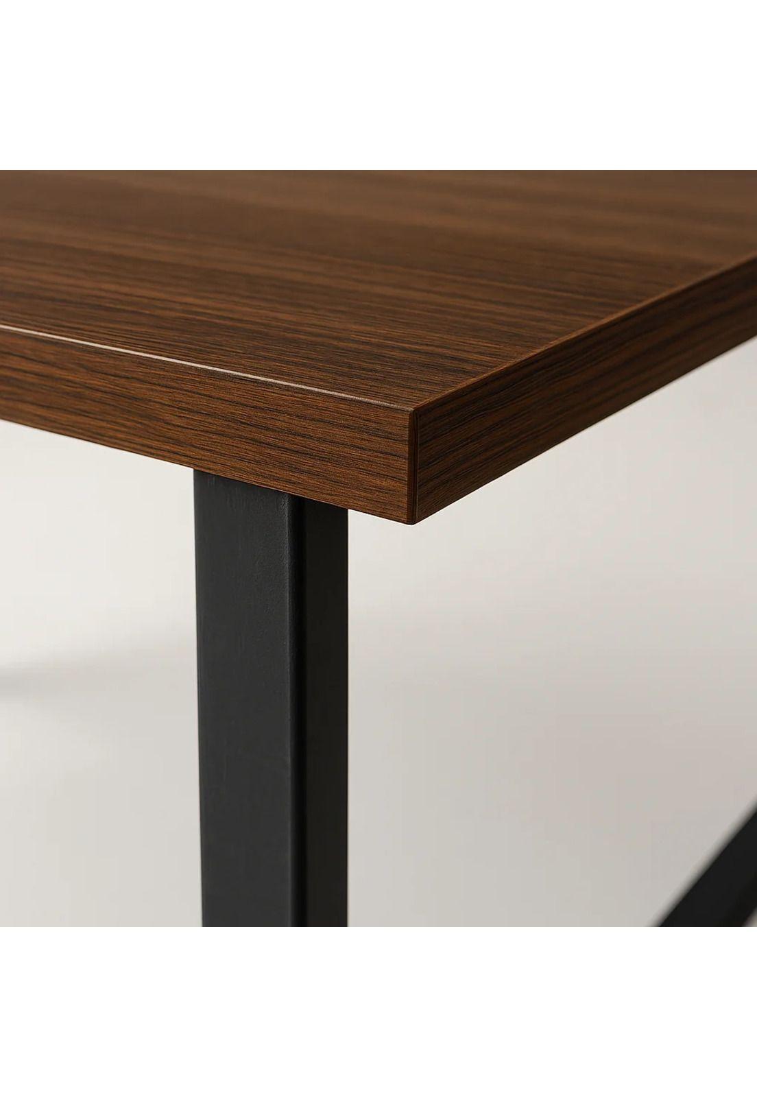 Mesa de Comedor Estilo Industrial 160x90 - Madera Oscura Walnut-5