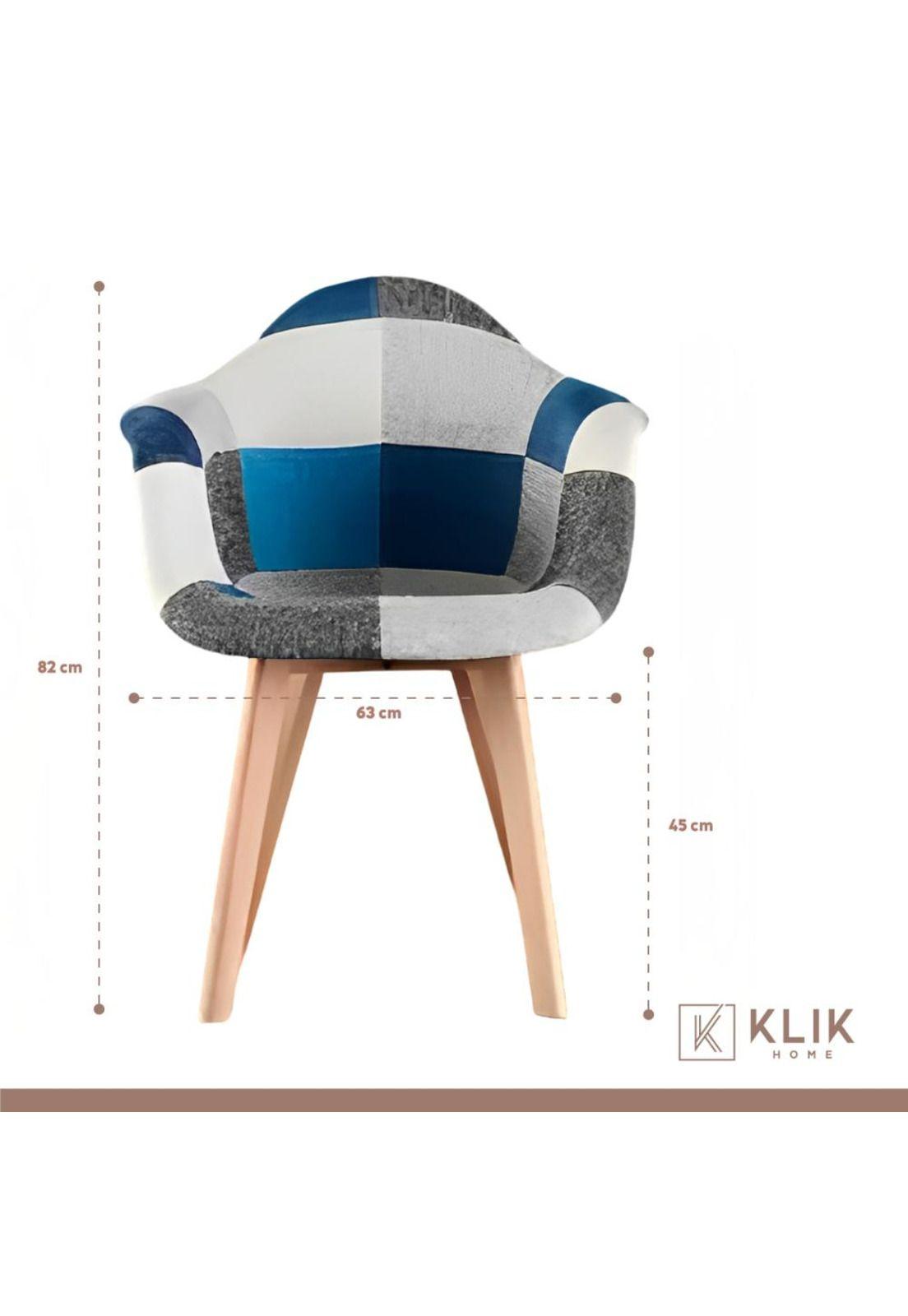 Butaca Sitial Patchwork Acolchado Wood - Celeste-3
