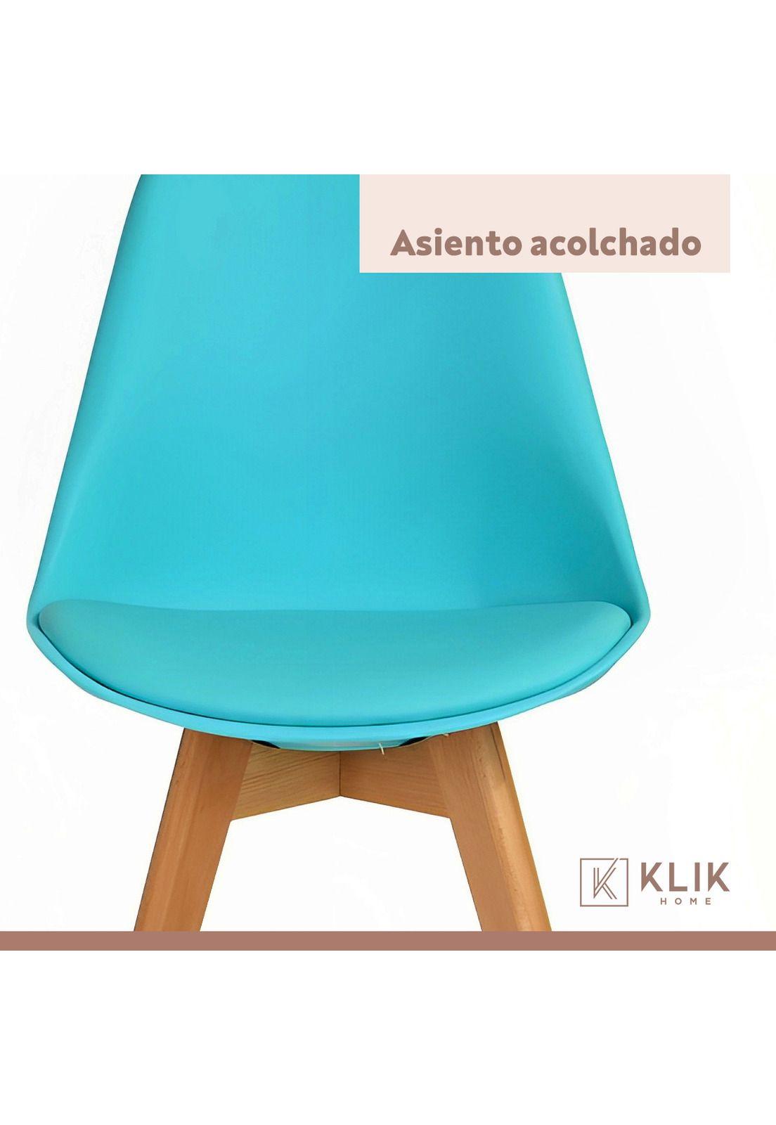 Pack de 4 Sillas Tulip Turquesa-6