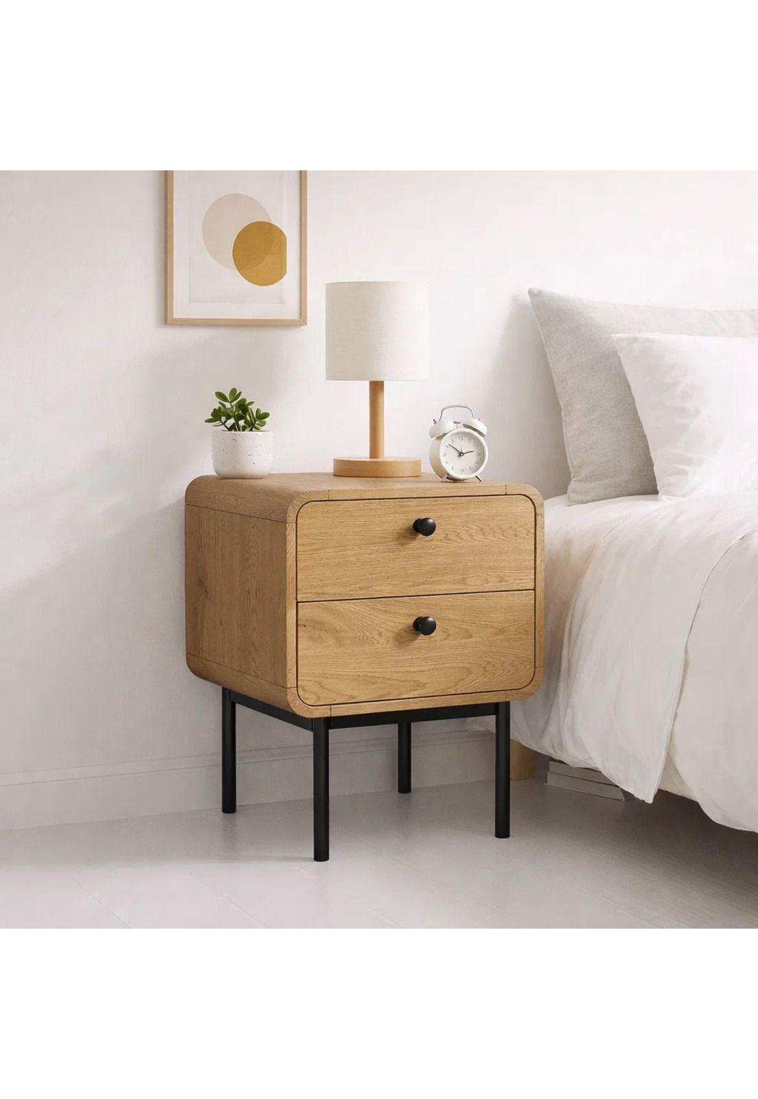 Pack de 2 Veladores KETIK 40x50 - Madera clara-1