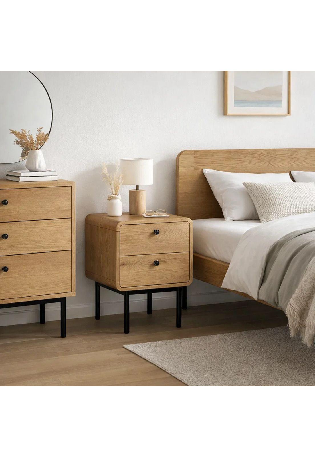 Pack de 2 Veladores KETIK 40x50 - Madera clara-2
