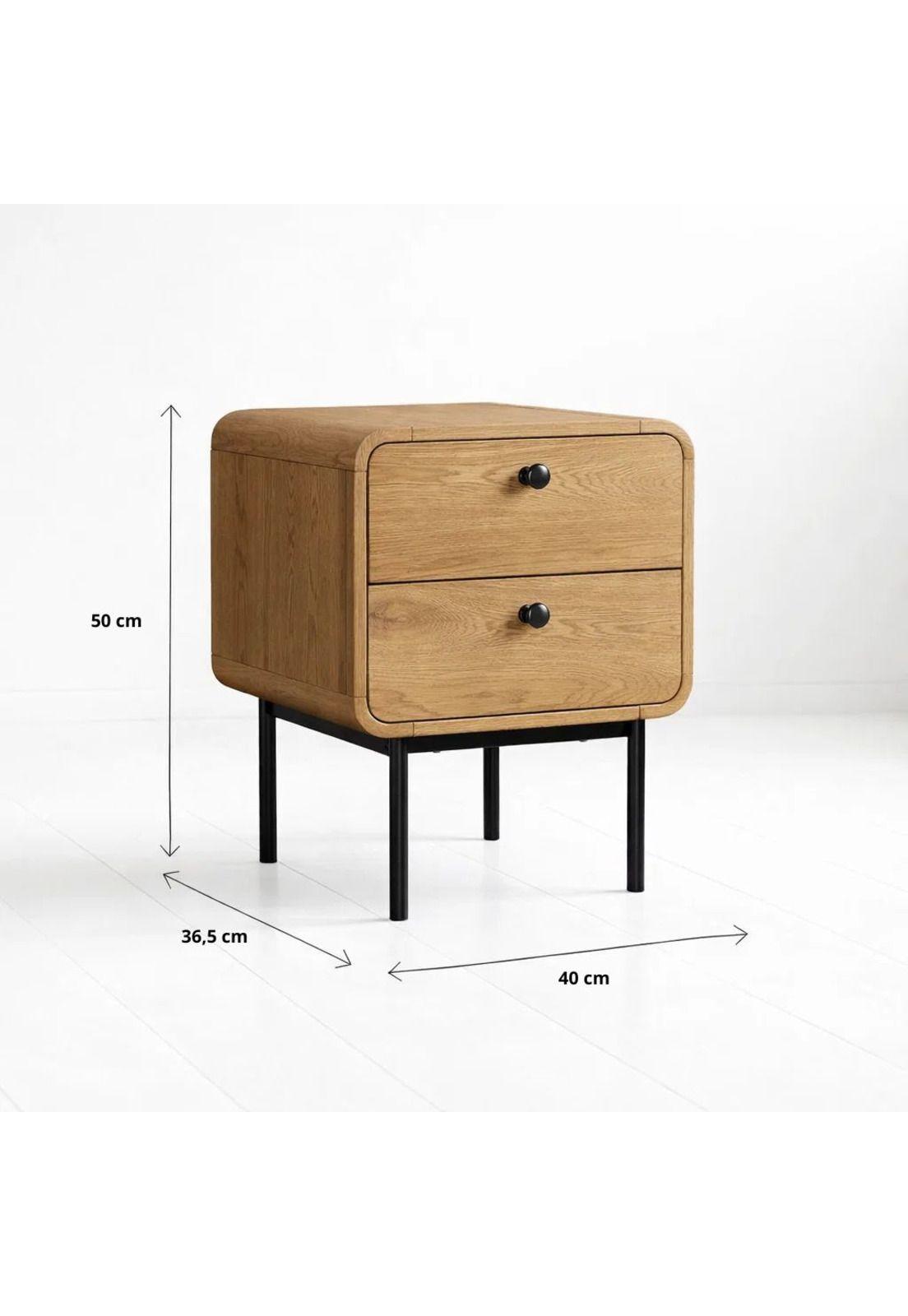 Pack de 2 Veladores KETIK 40x50 - Madera clara-3