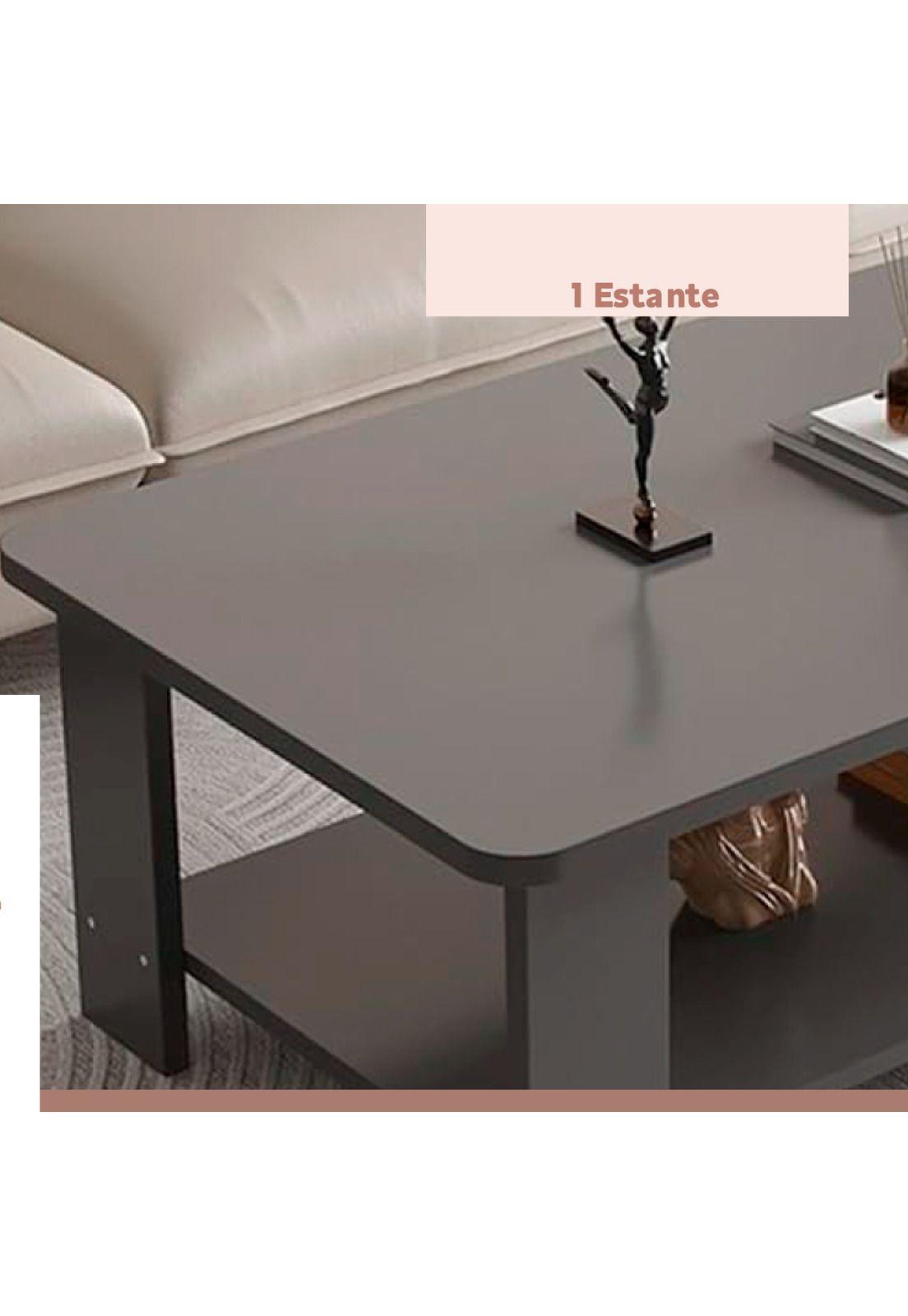 Mesa de Centro Gris 100x50 - Diseño Moderno en MDF-6
